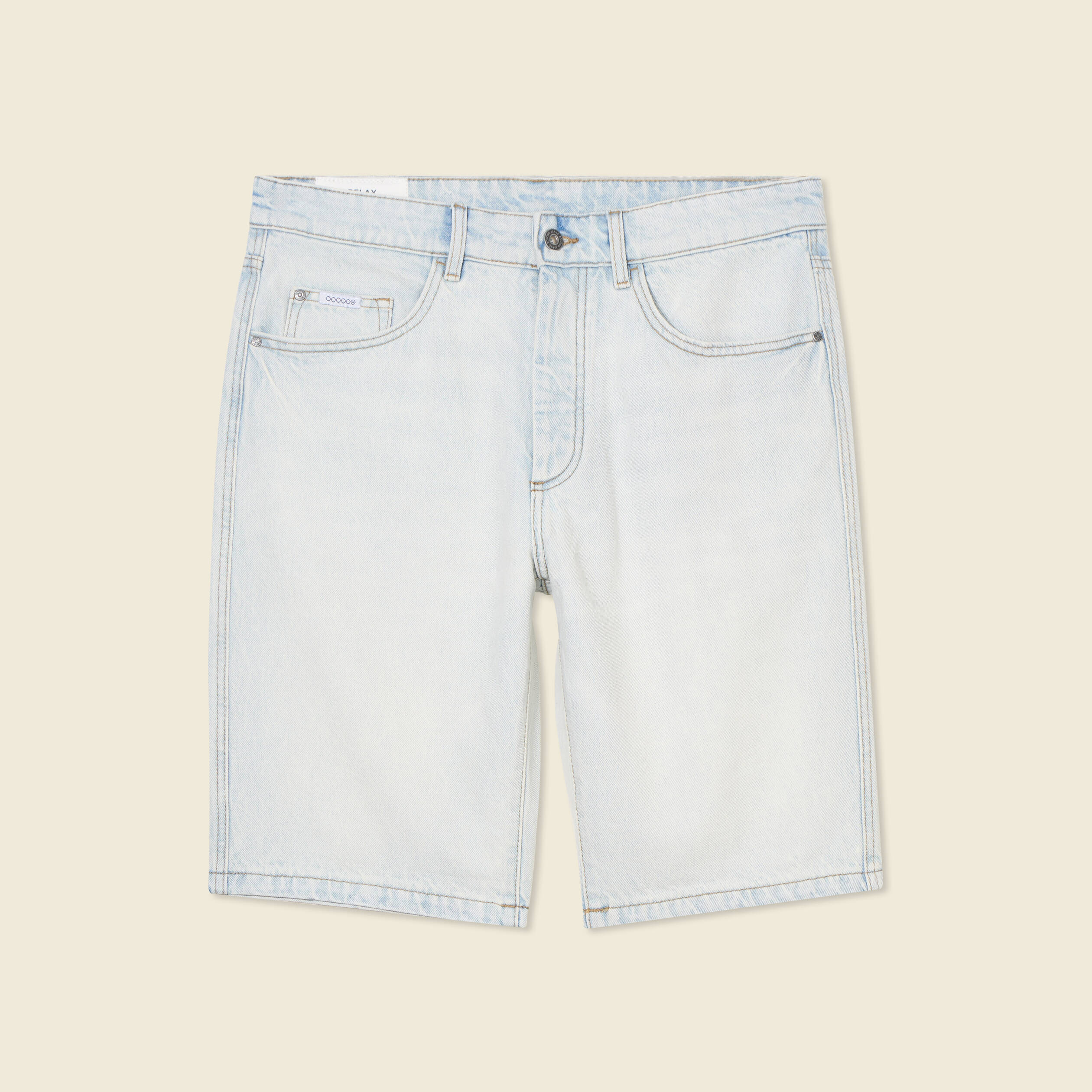bermuda droit en jean denim snow bleach homme Bermuda droit en jean denim snow bleach homme