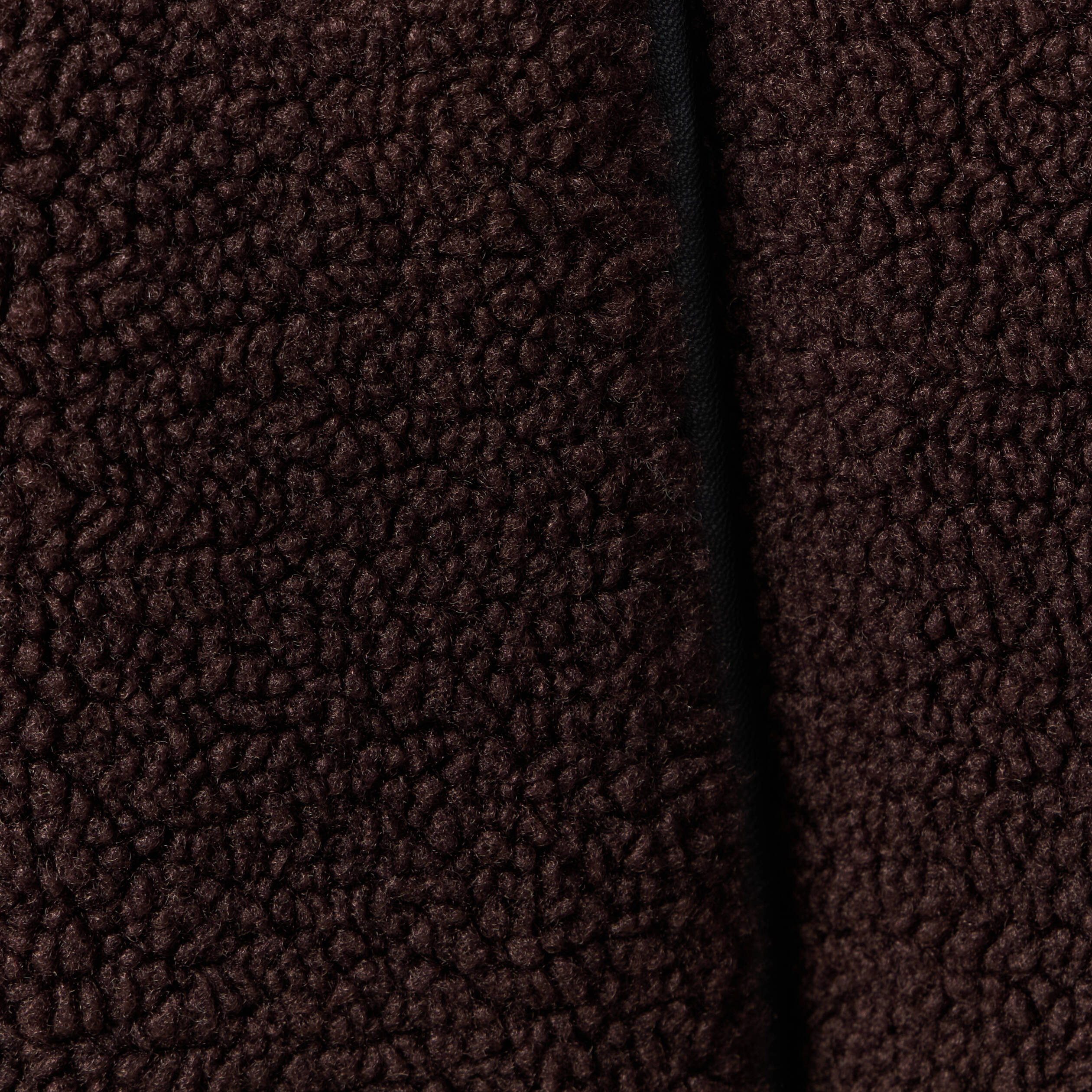 manteau court droit effet polaire marron fonce femme Manteau court droit effet polaire marron foncé femme