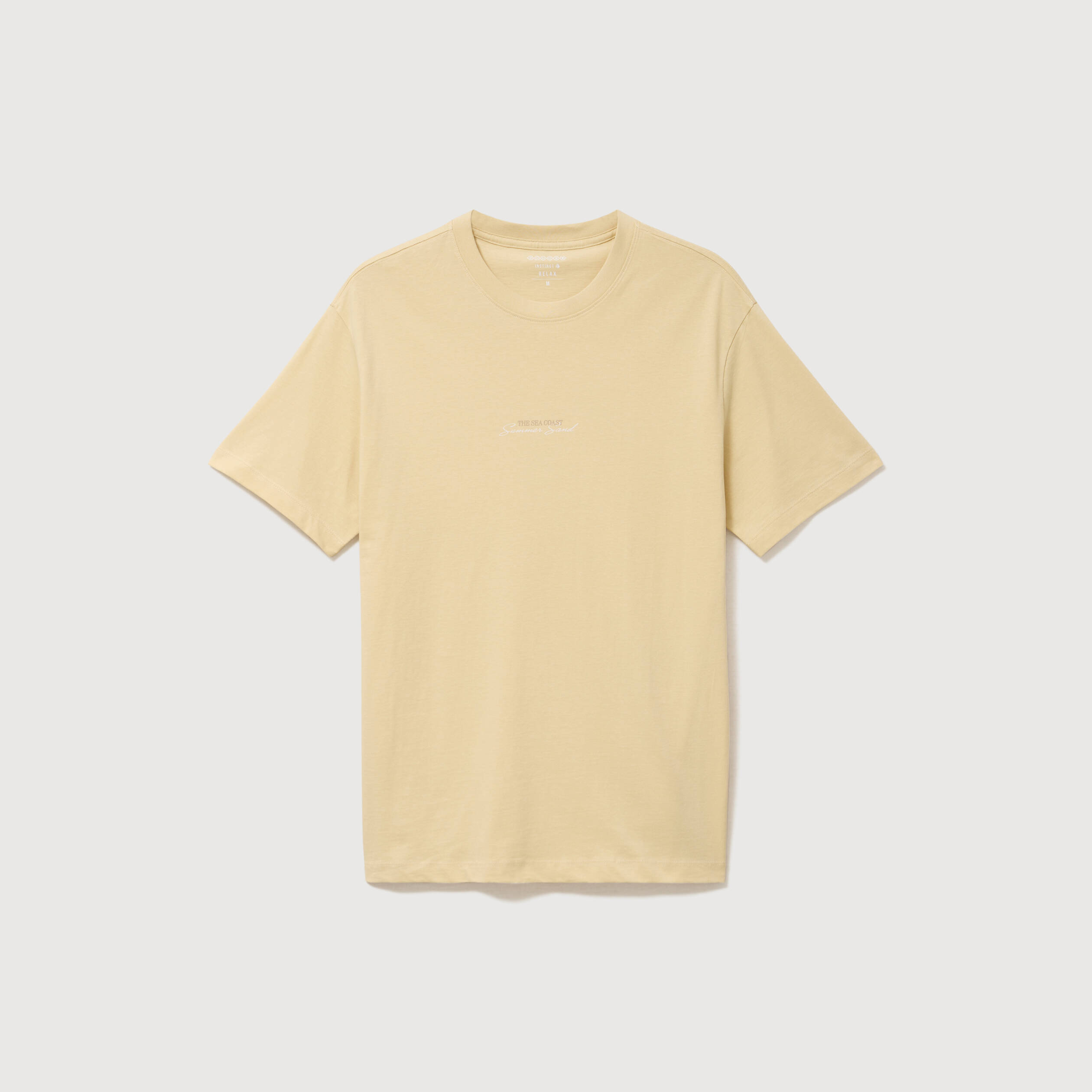 T-shirt en coton manches courtes jaune clair homme