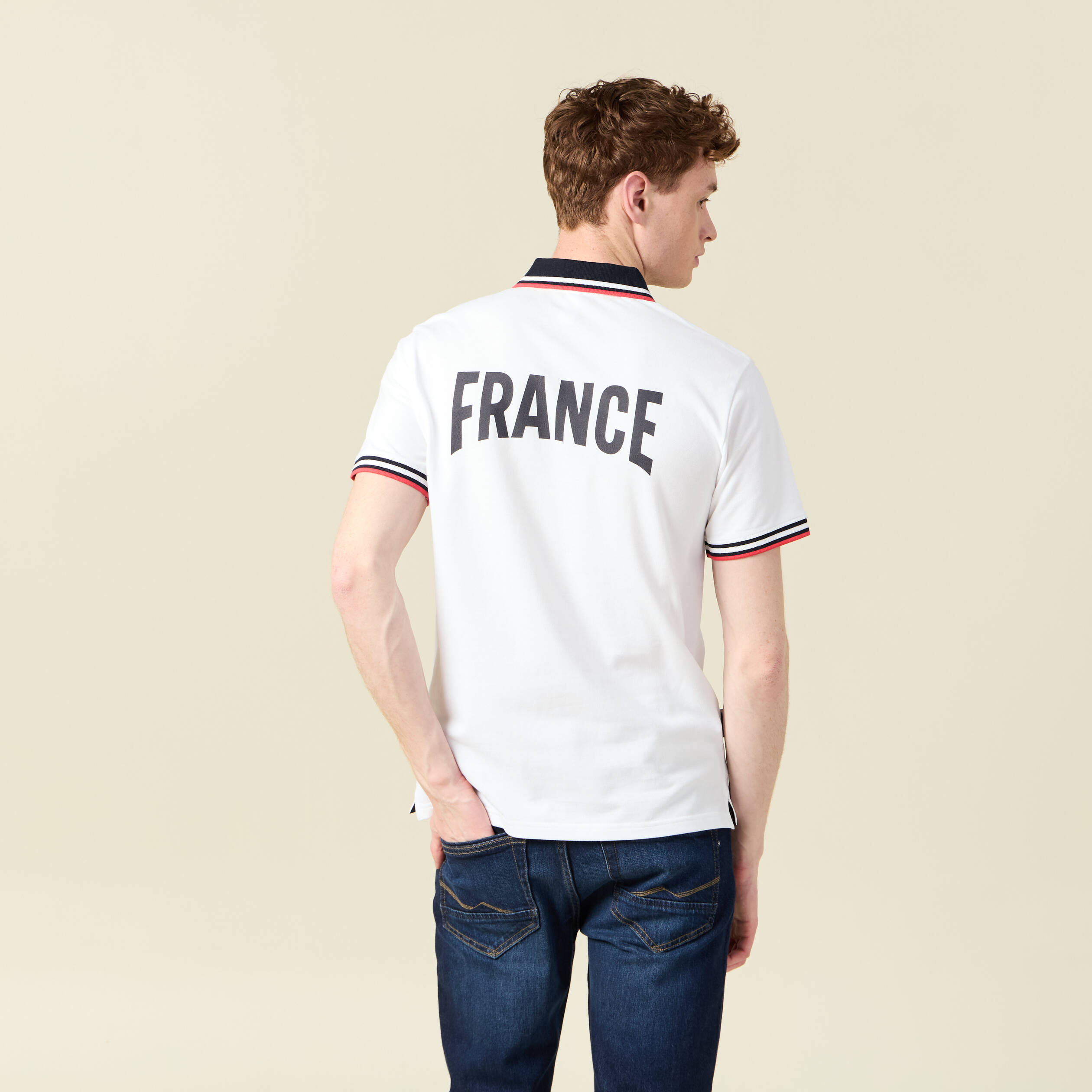 Polo manches courtes blanc homme