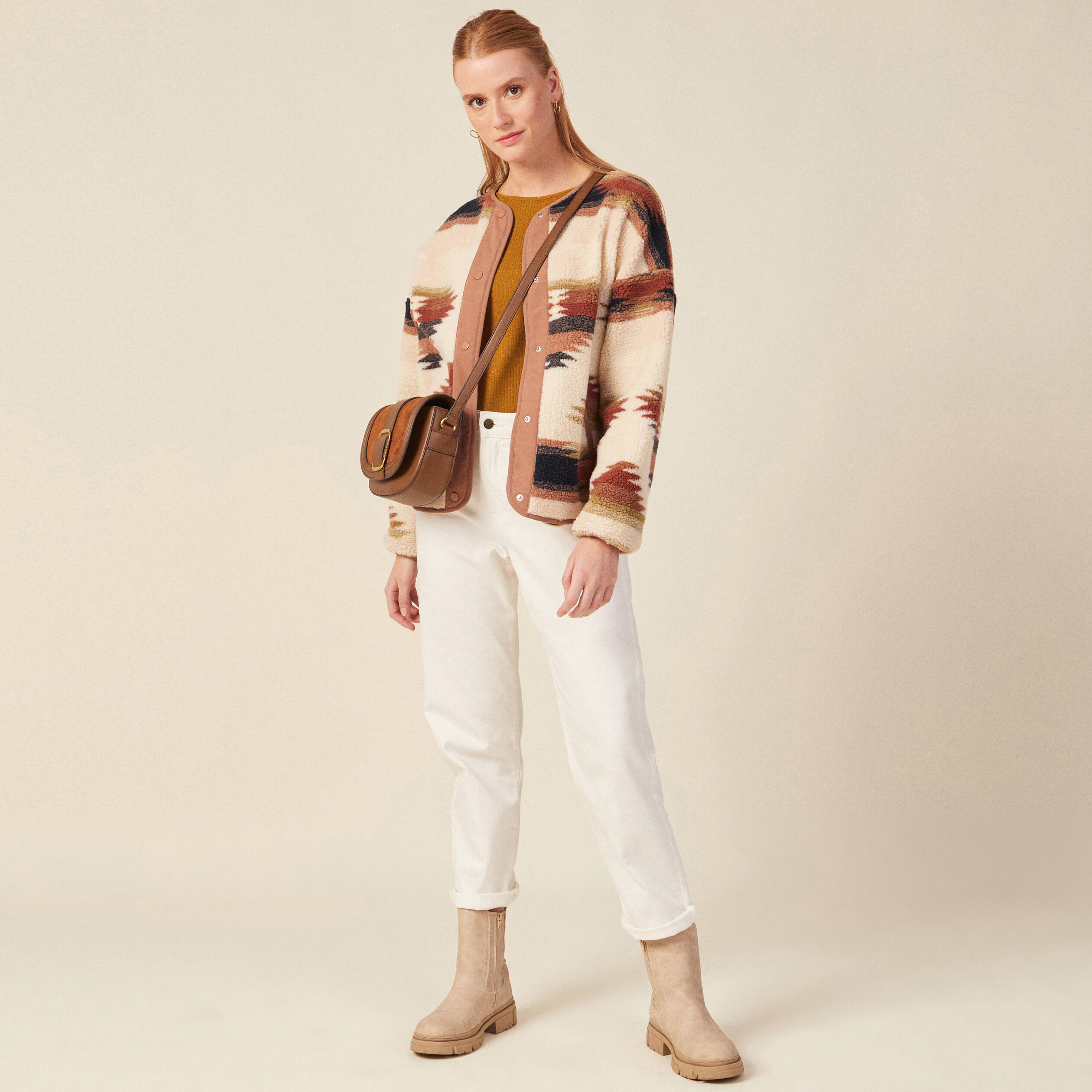 Gilet éco-responsable ecru femme