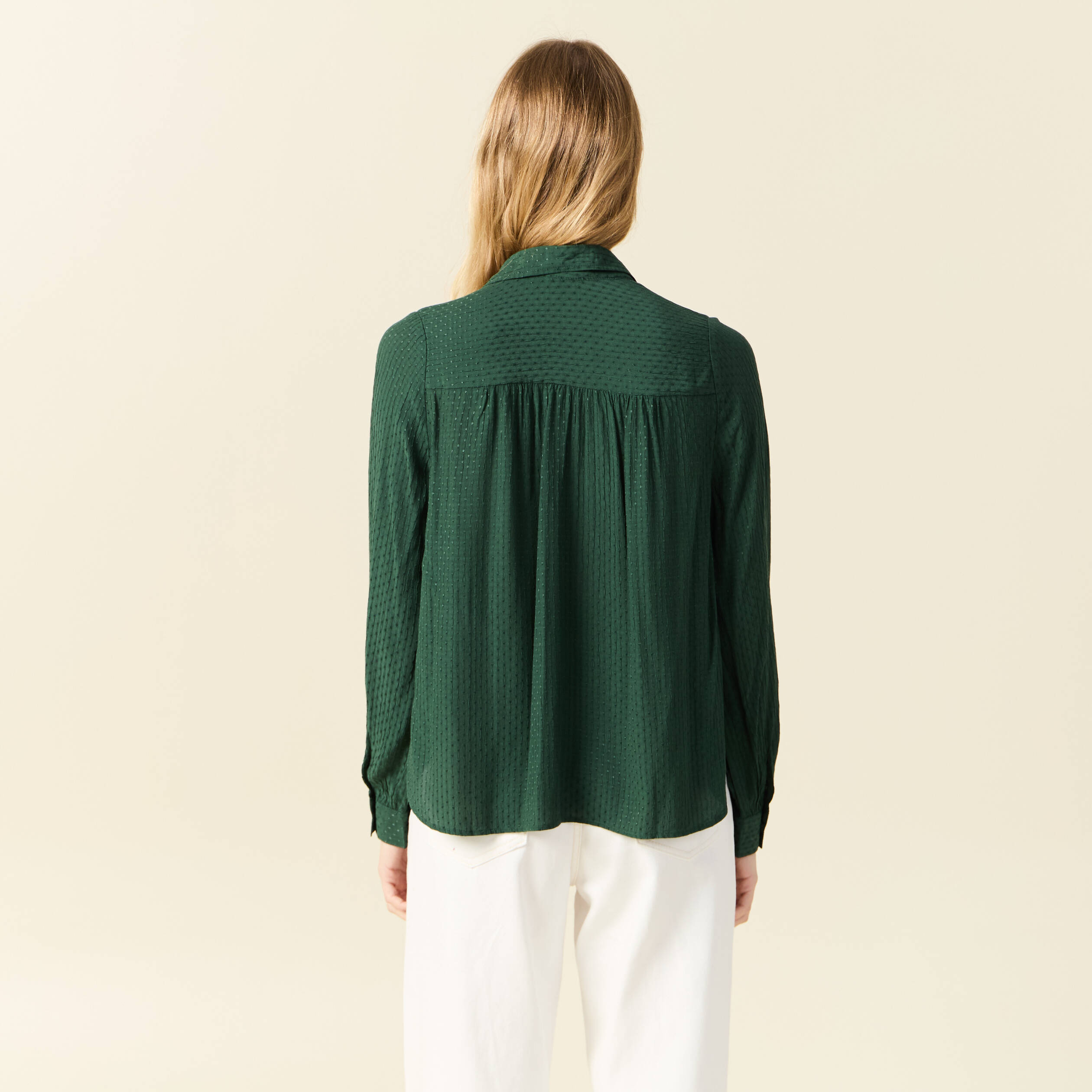chemise manches longues vert fonce femme Chemise manches longues vert foncé femme