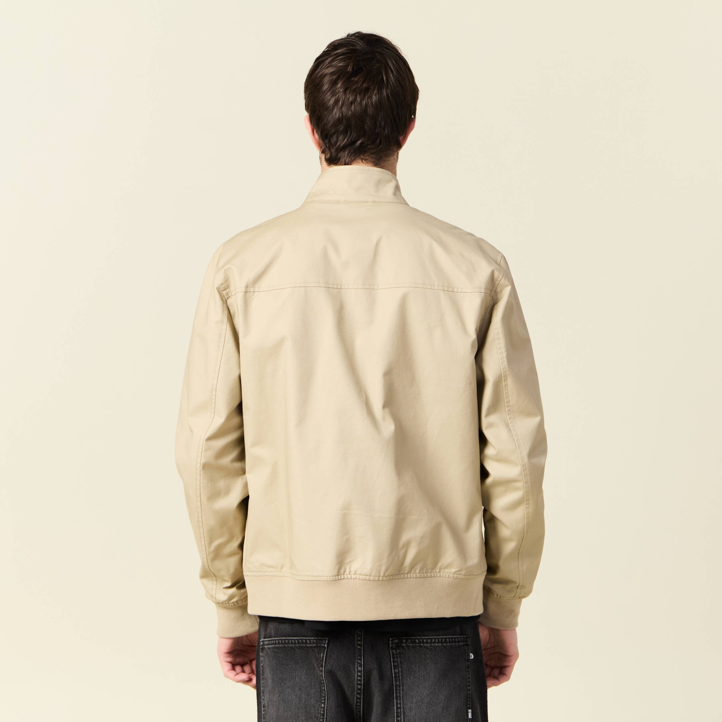 blouson zippe col montant gris homme Blouson zippé col montant gris homme