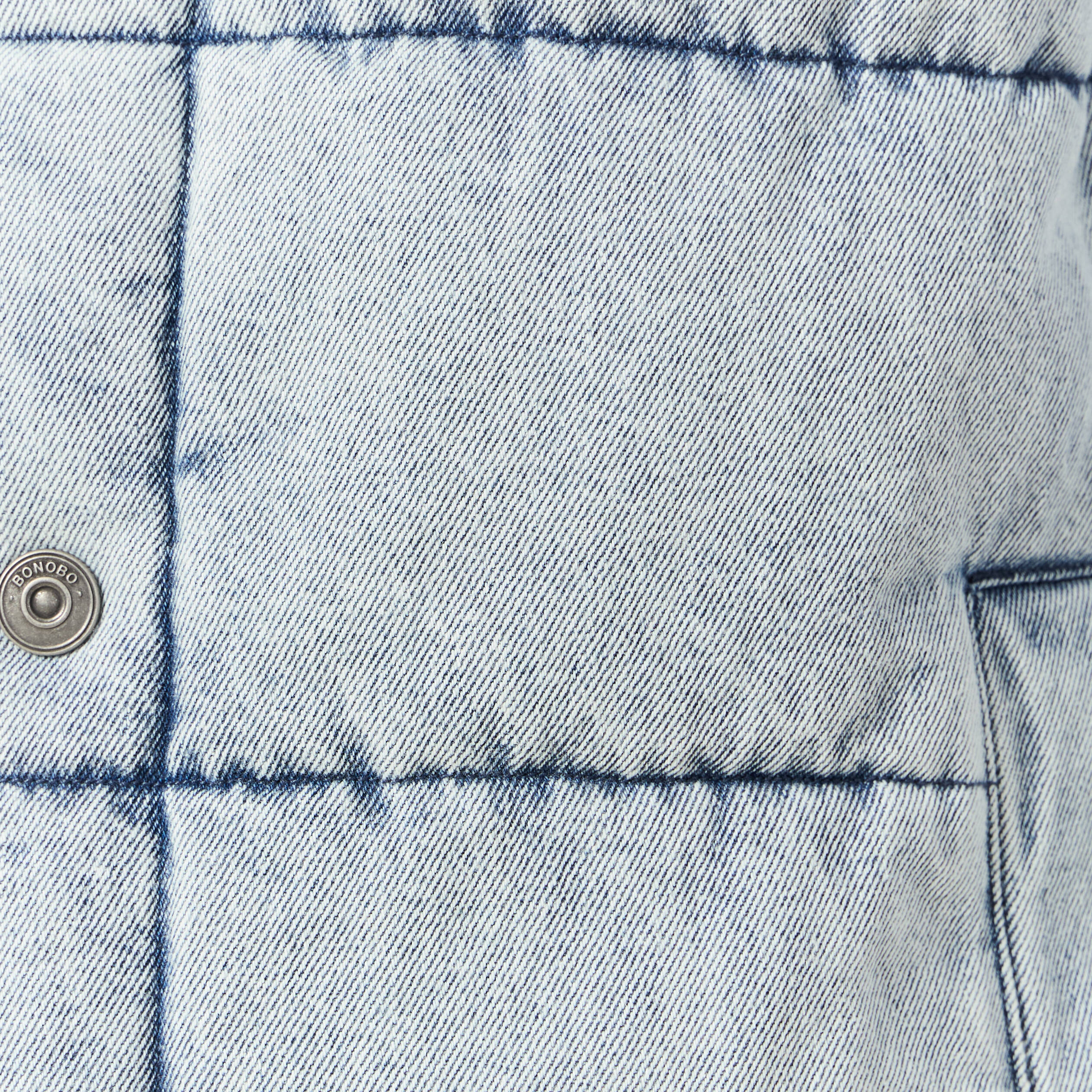 doudoune sans manches en jean denim bleach homme Doudoune sans manches en jean denim bleach homme