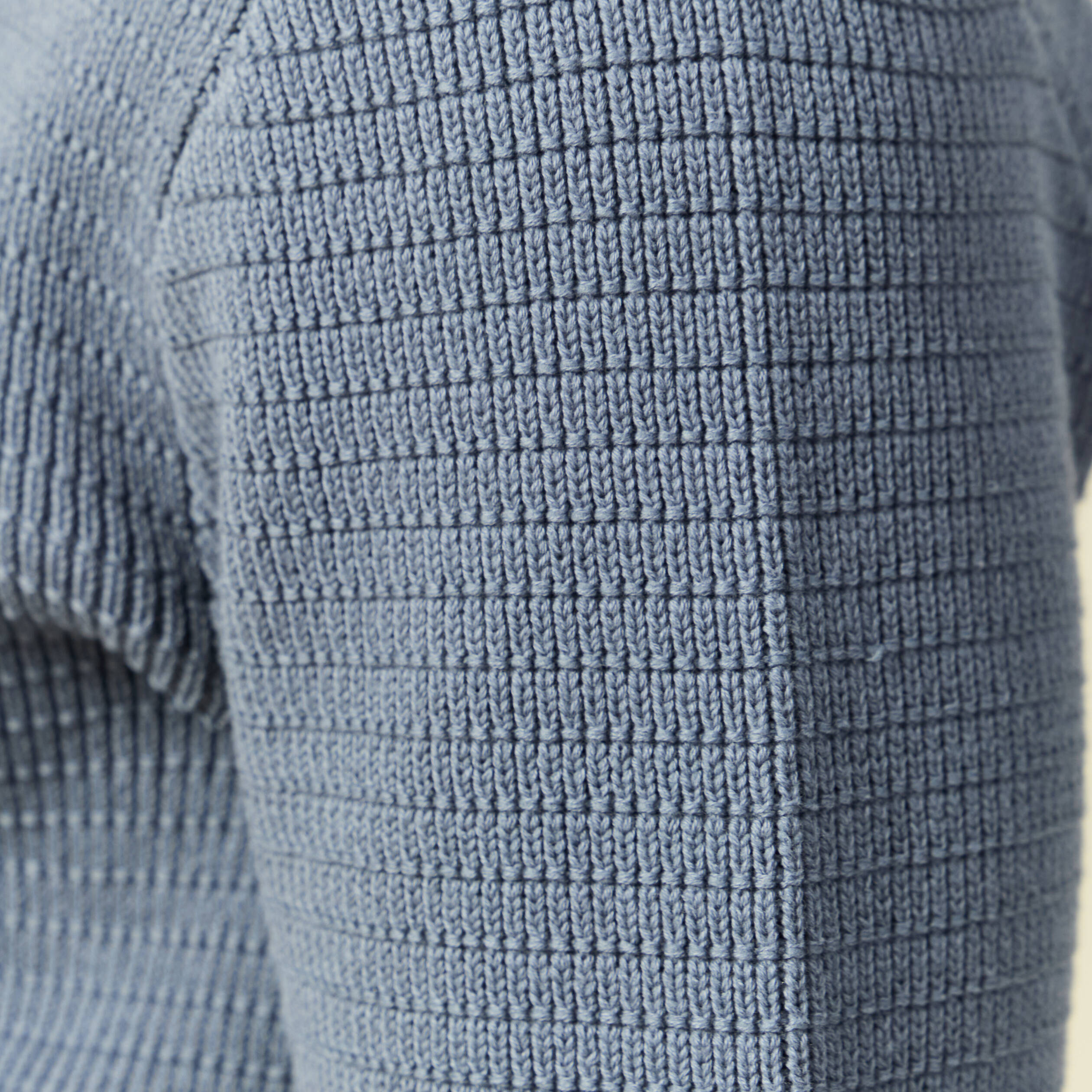 Pull col rond manches longues bleu gris homme