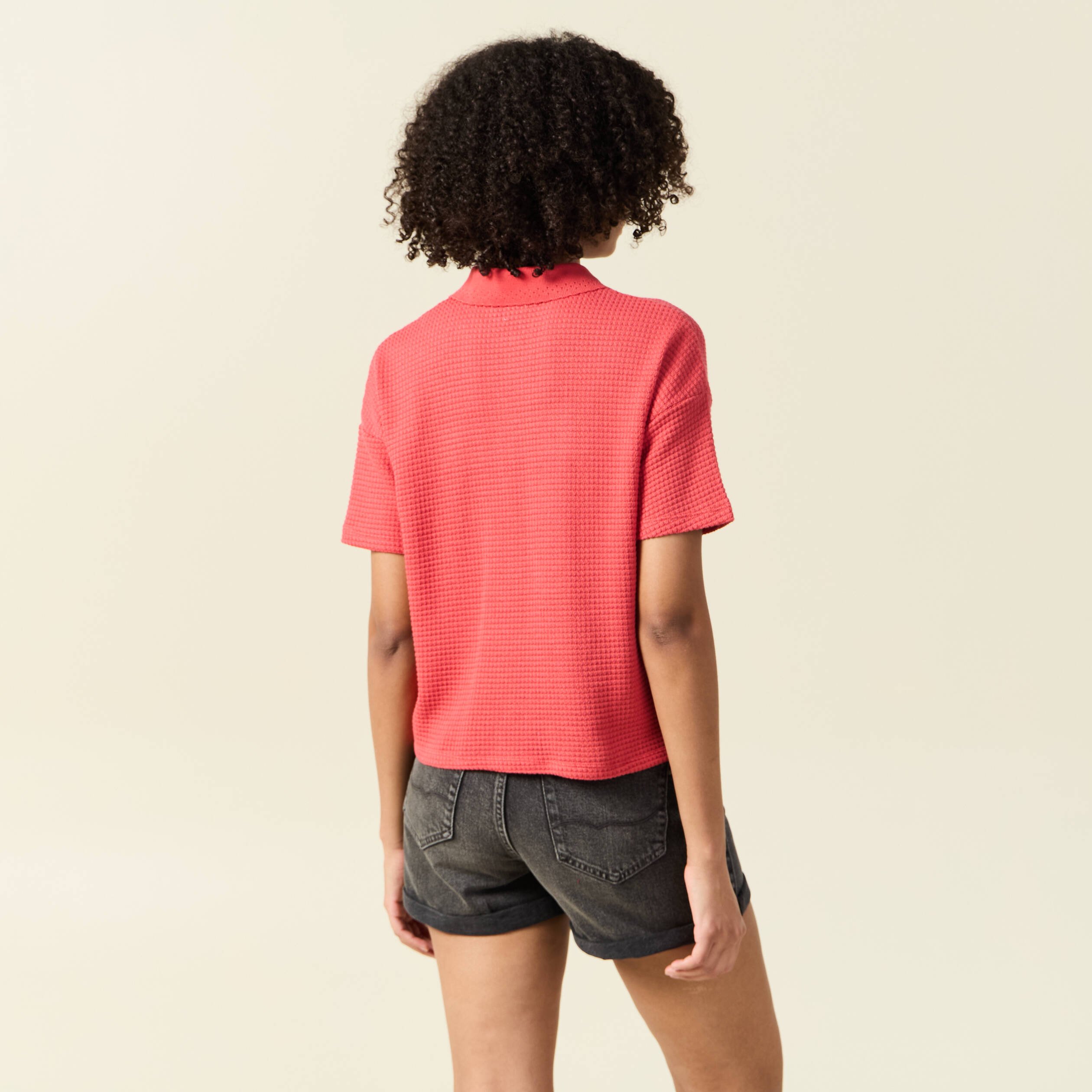 polo en maille rouge femme Polo en maille rouge femme