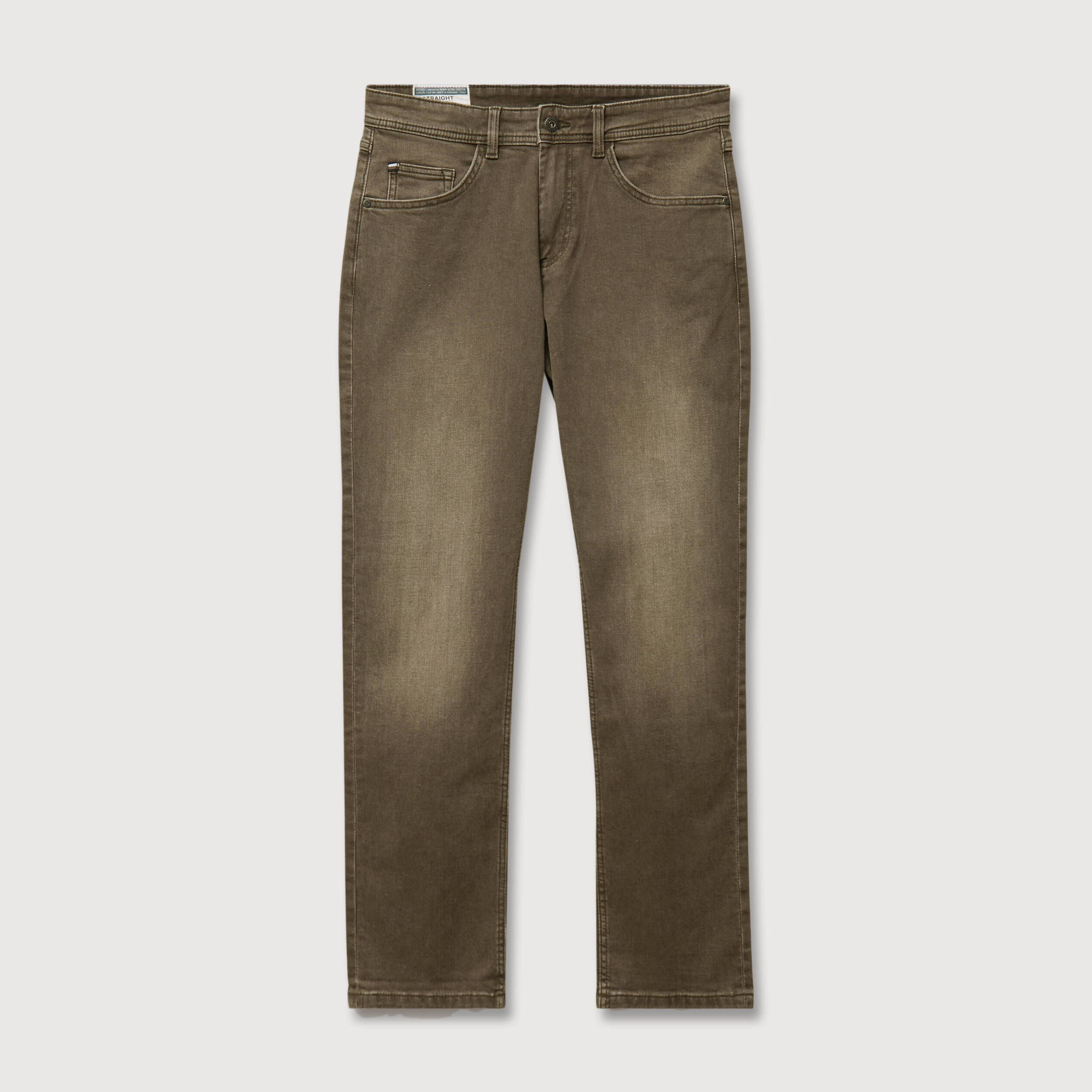 Jeans straight longueur 32 denim marron homme