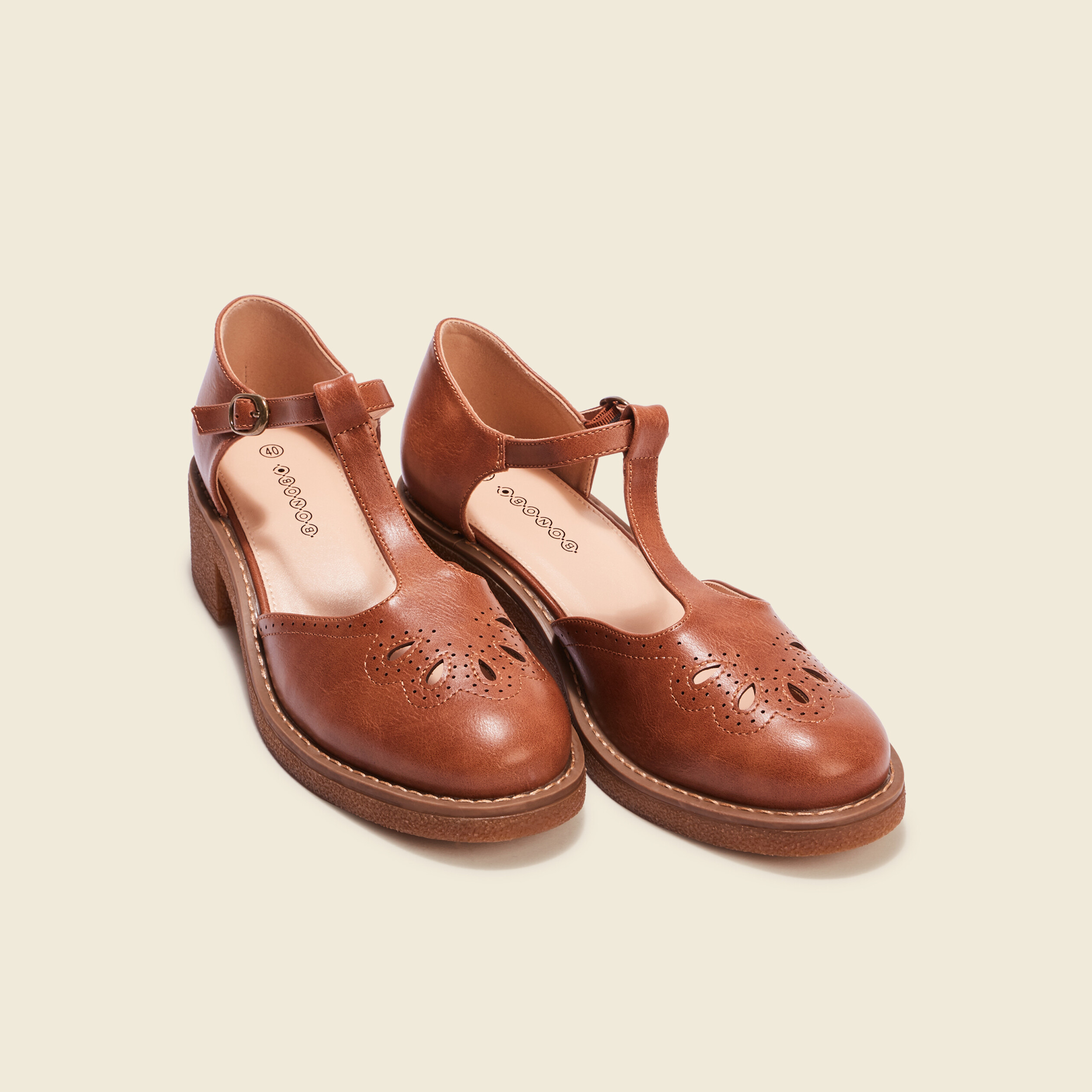 Sandales salom&eacute; &agrave; talons marron femme