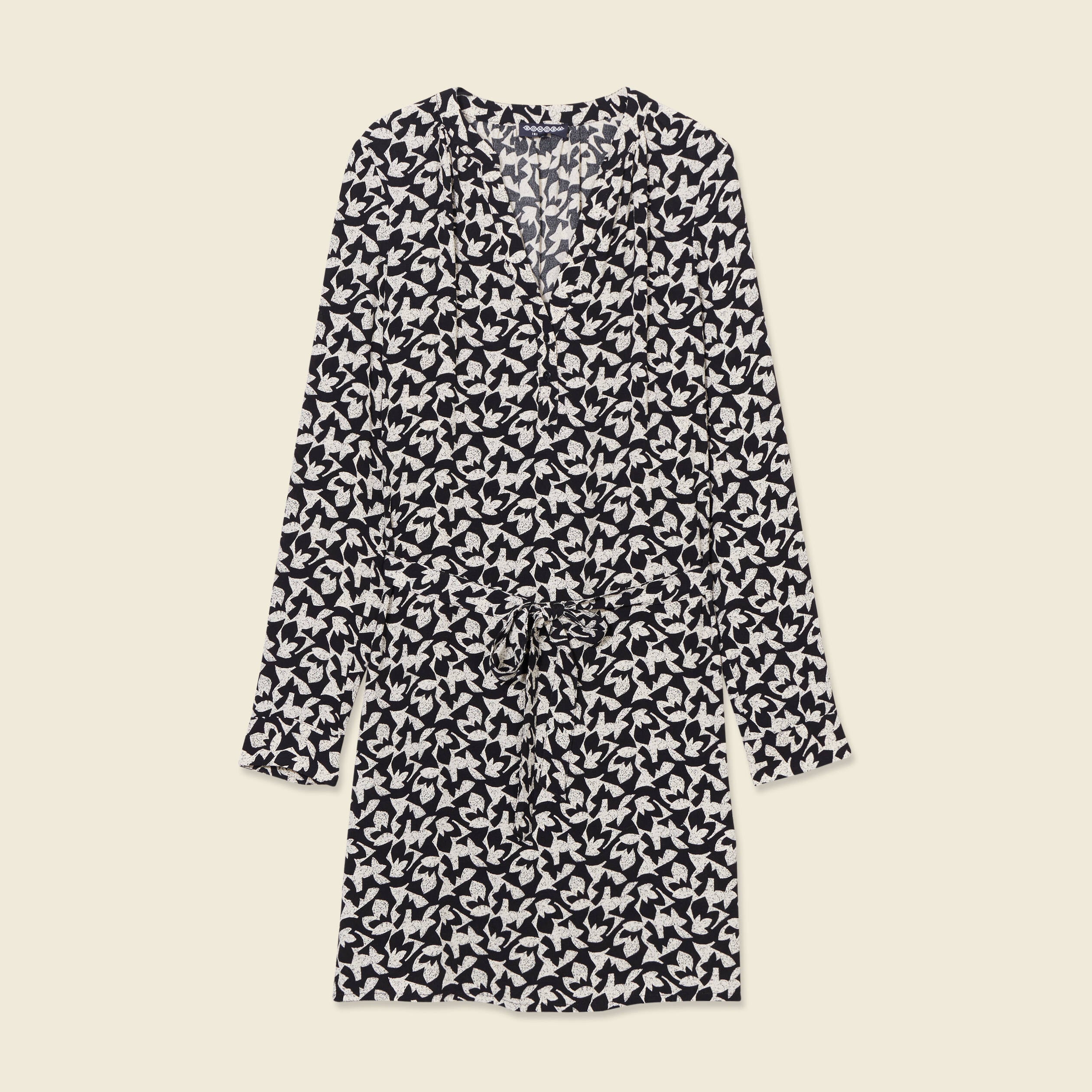 Robe droite fluide ceintur&eacute;e creme femme