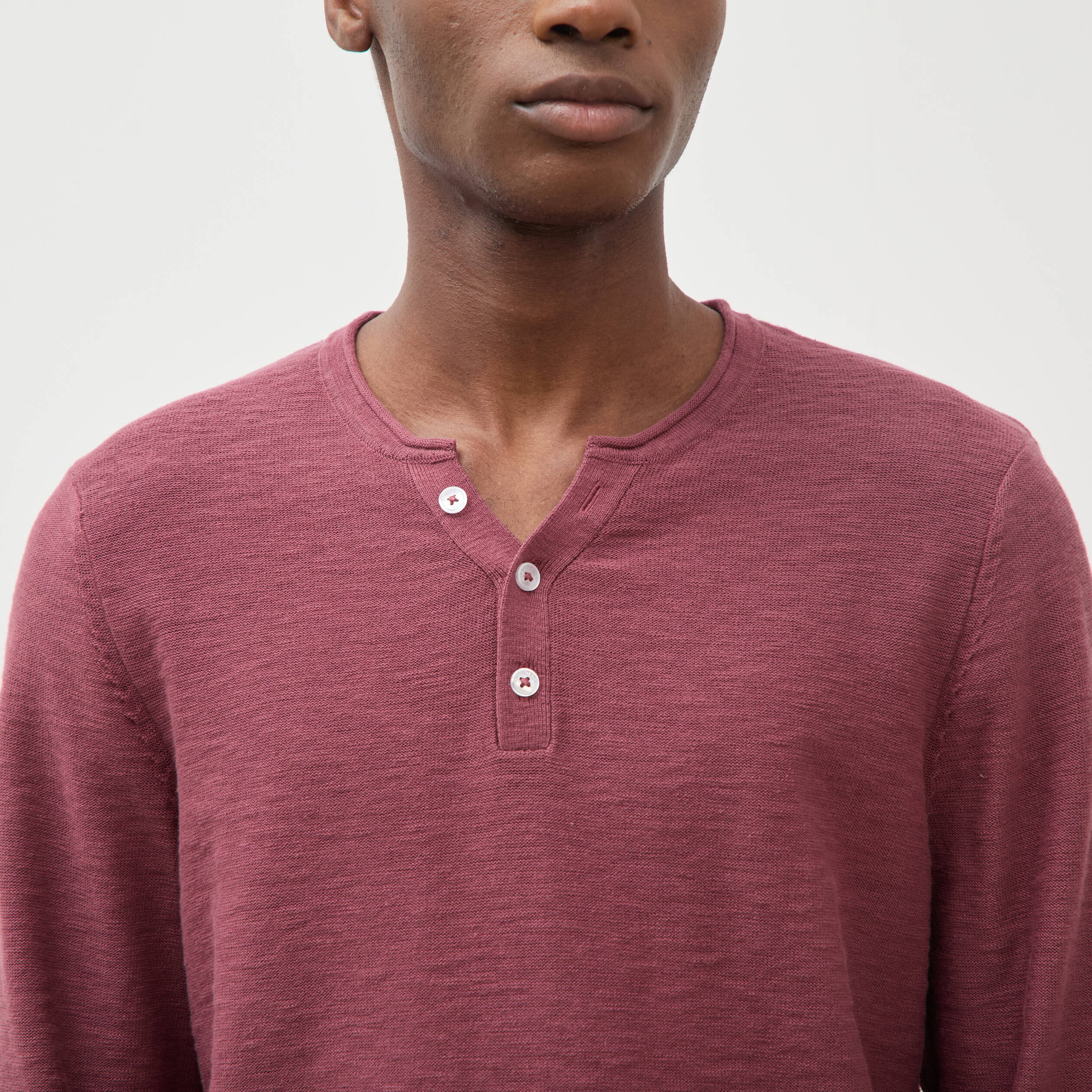Pull manches longues vieux rose homme