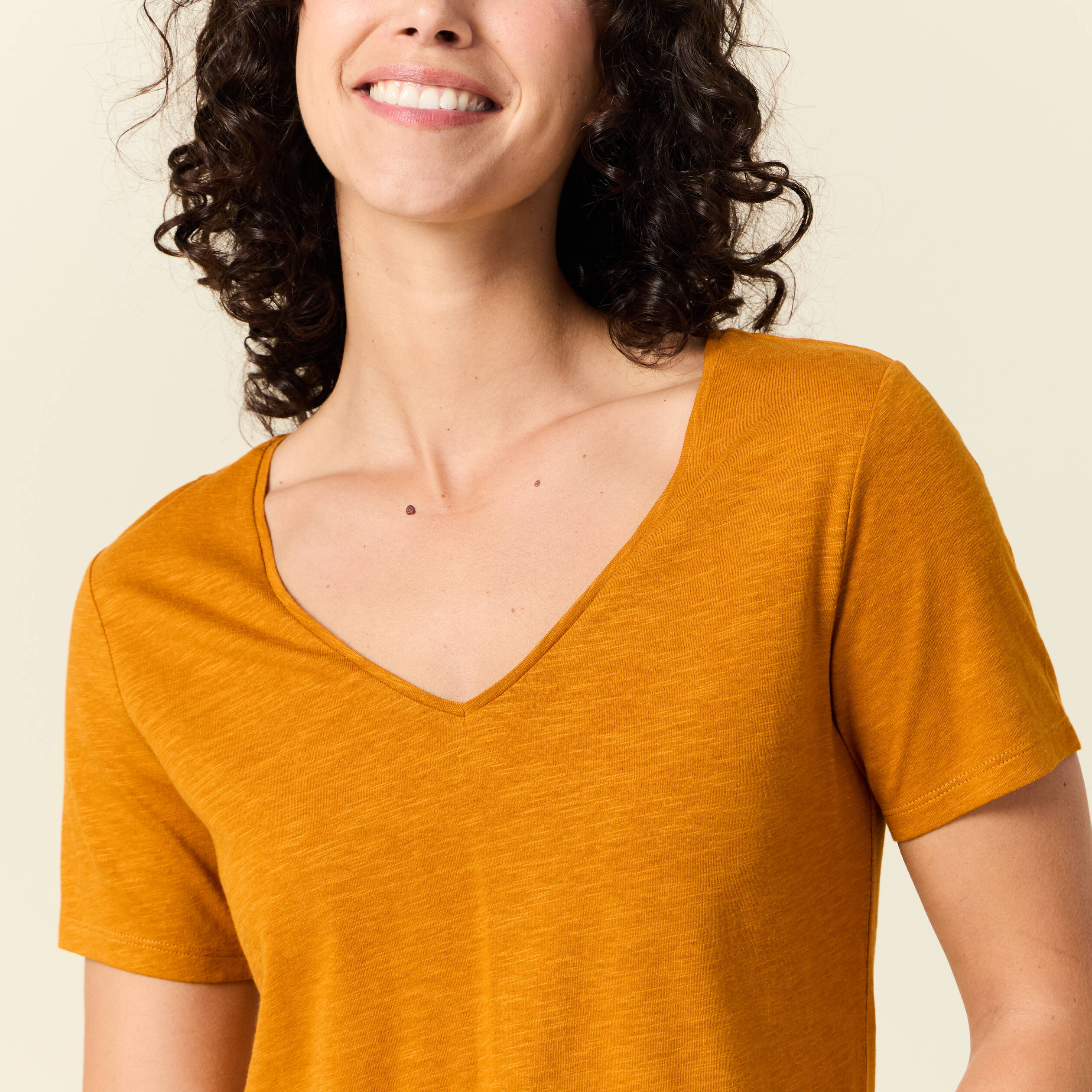 t shirt manches courtes orange fonce femme T-shirt manches courtes orange foncé femme