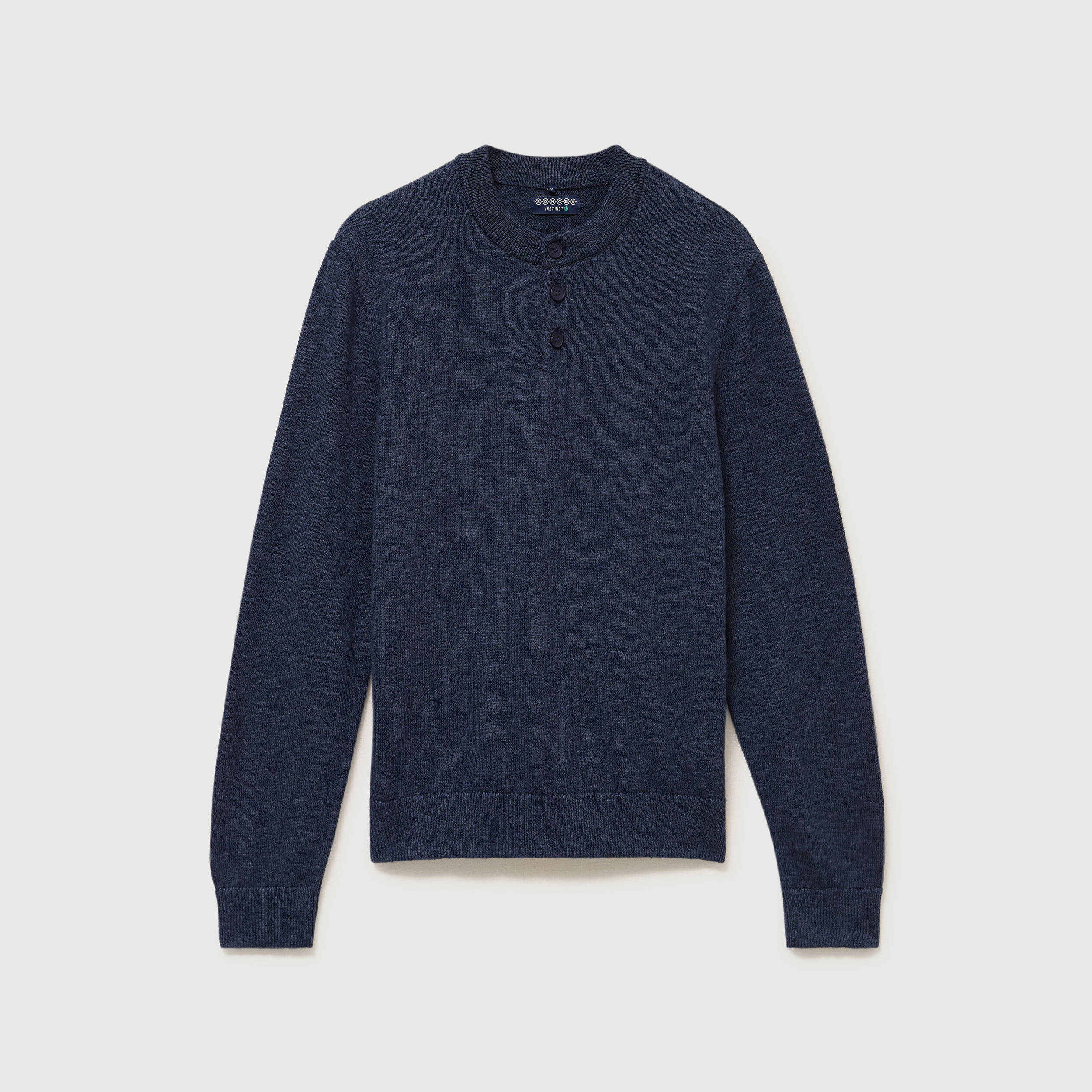 Pull manches longues bleu marine homme