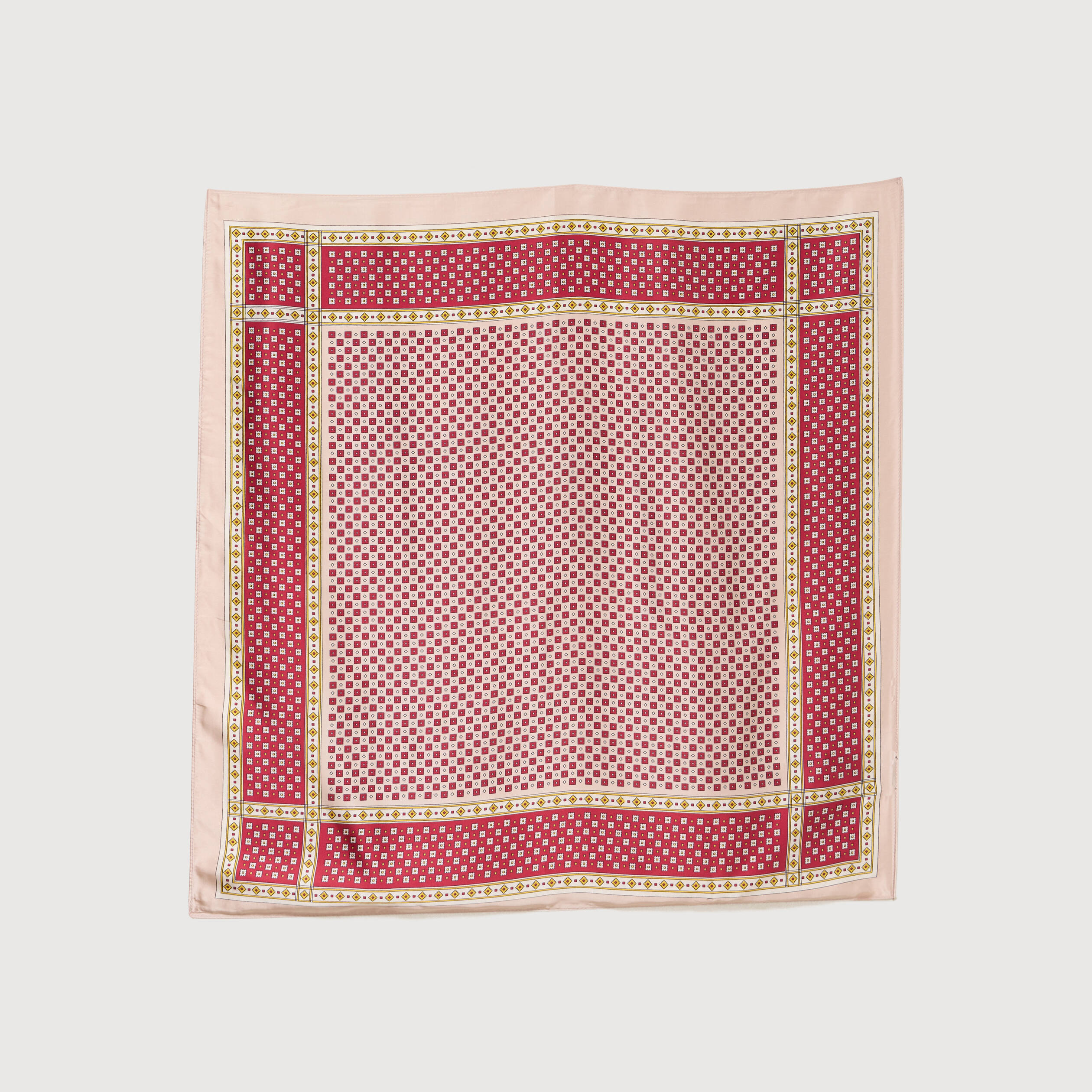 Foulard satin&eacute; rouge femme
