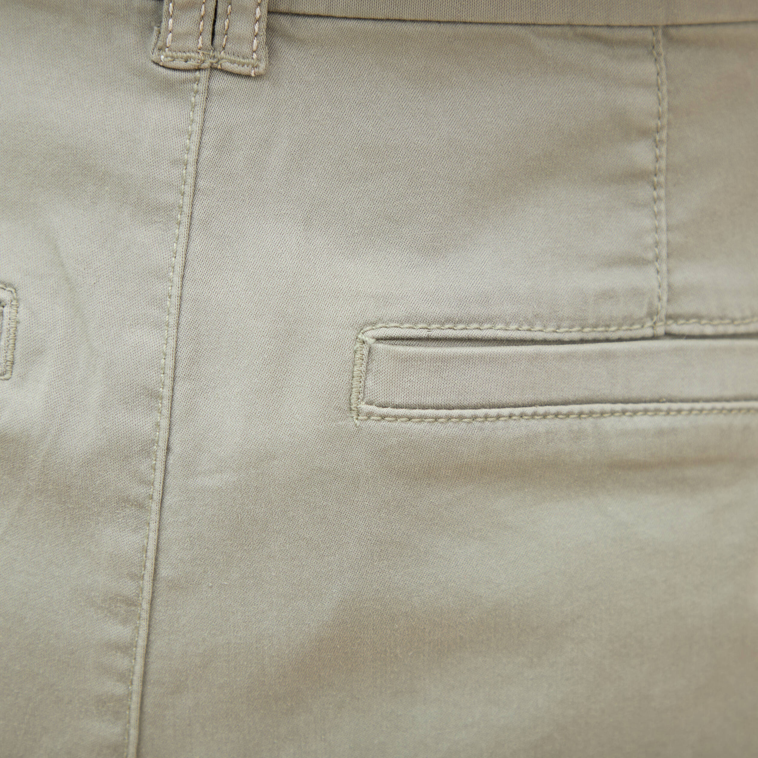 Chino cigarette 7/8&egrave;me taille haute vert kaki femme