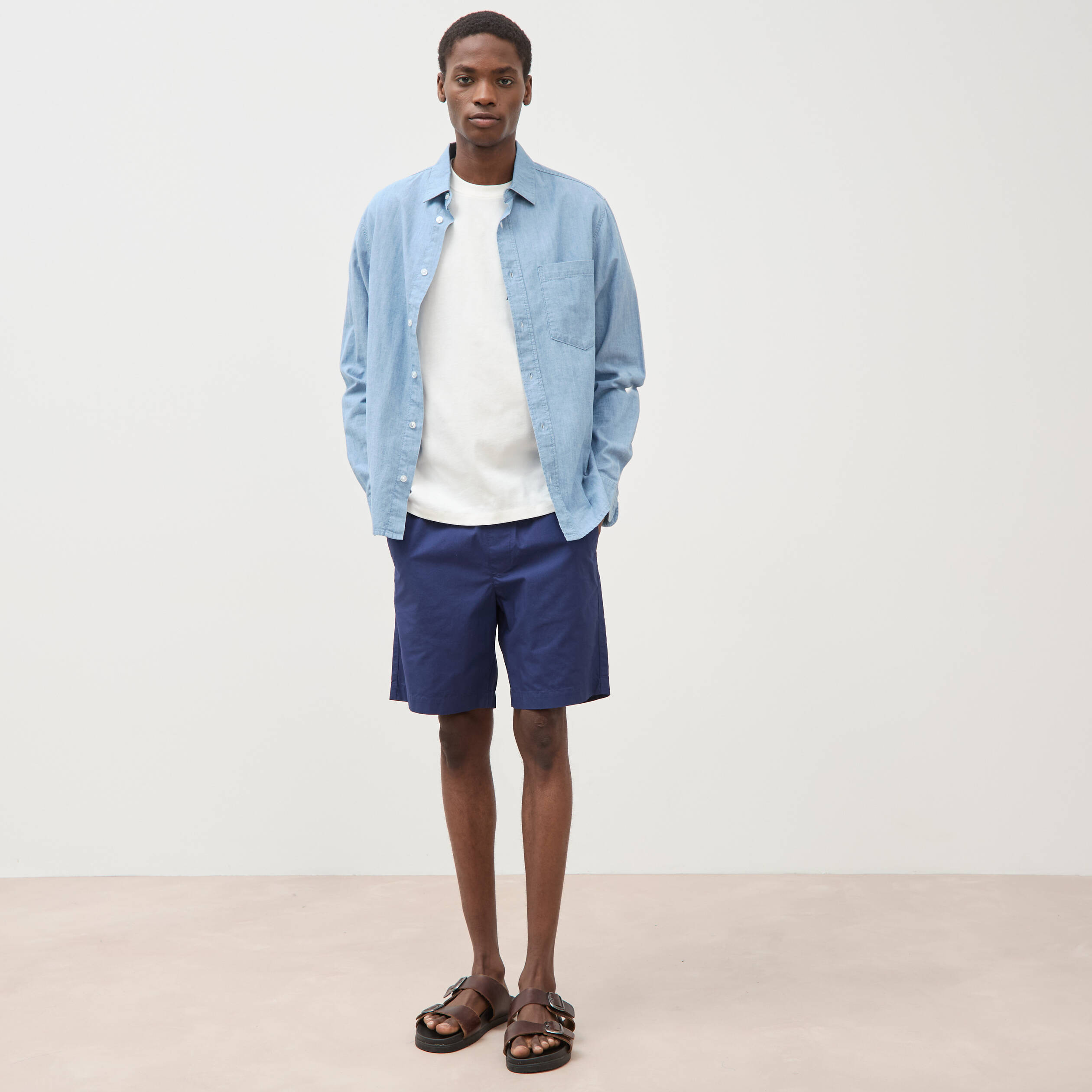 T-shirt en coton ecru homme