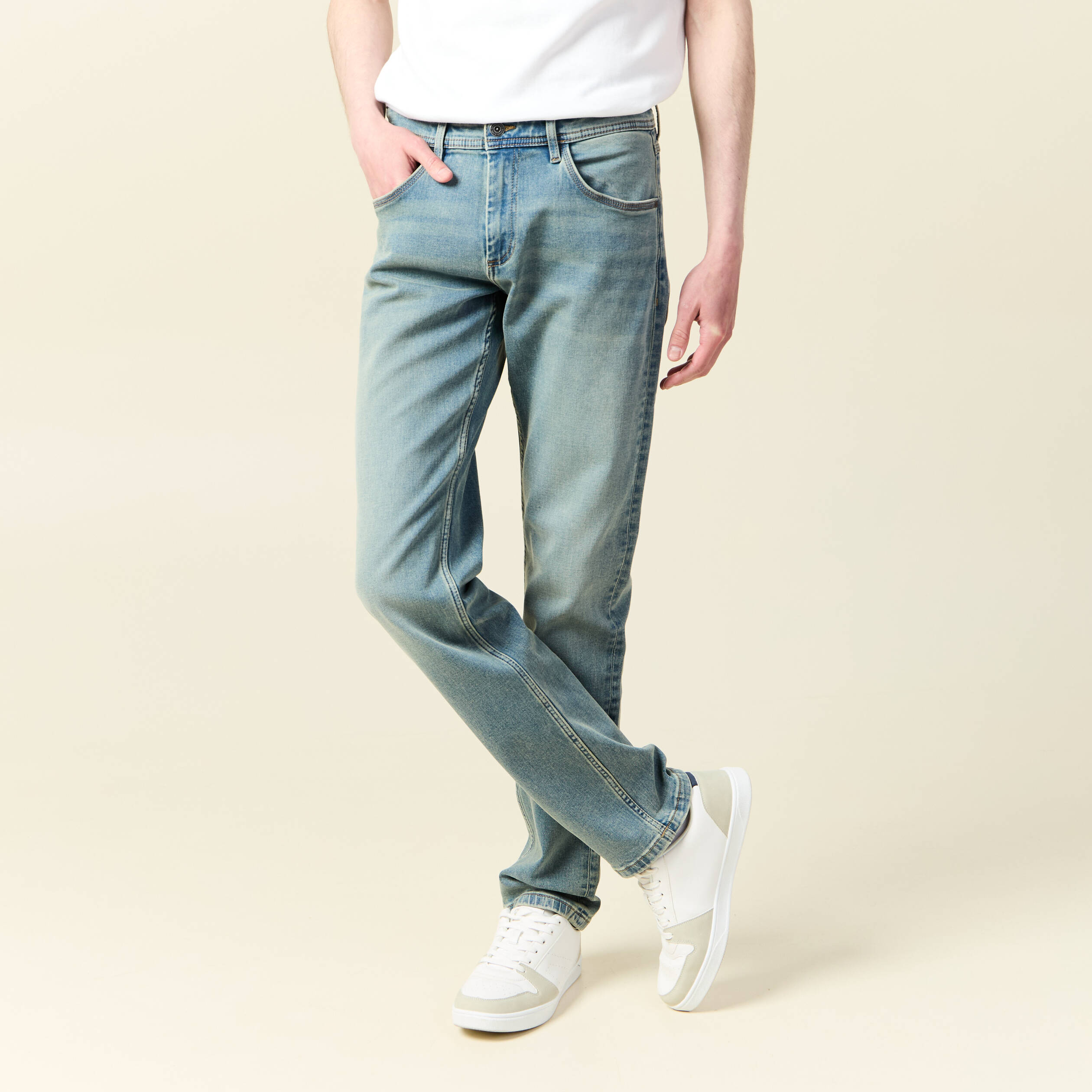 jeans straight longueur 34 denim denim dirty homme Jeans straight longueur 34 denim denim dirty homme