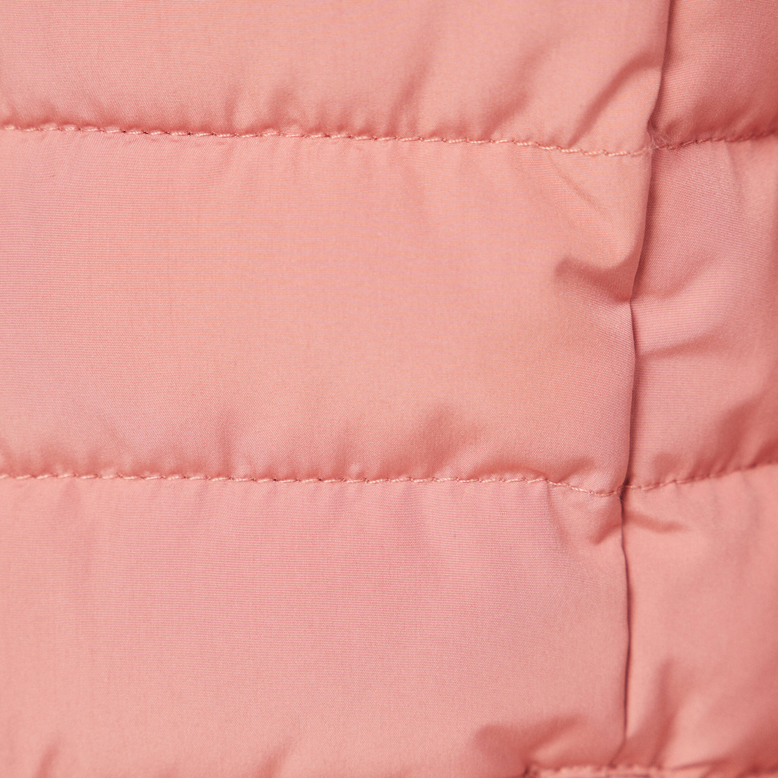 Doudoune droite à capuche rose femme