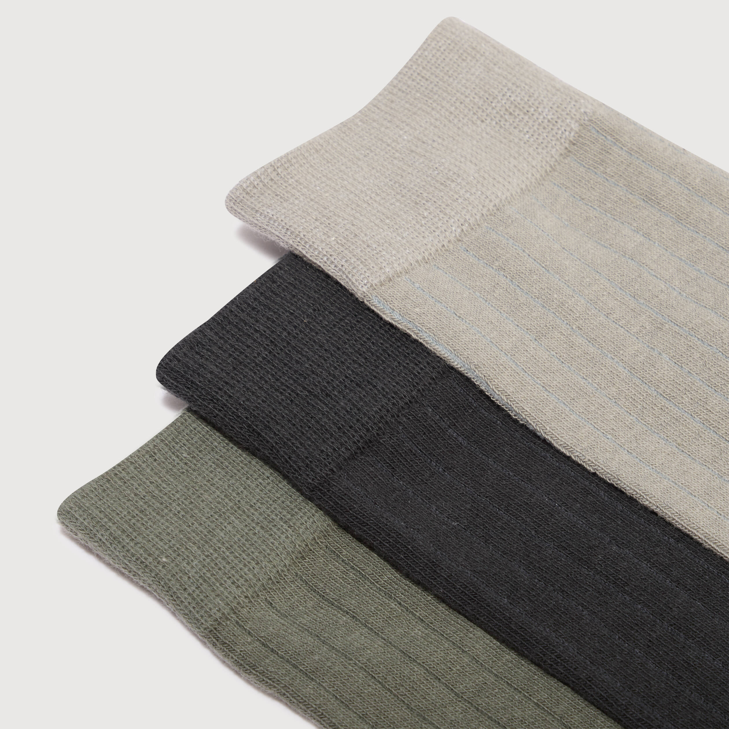 Lot de 5 paires chaussettes hautes vert kaki homme