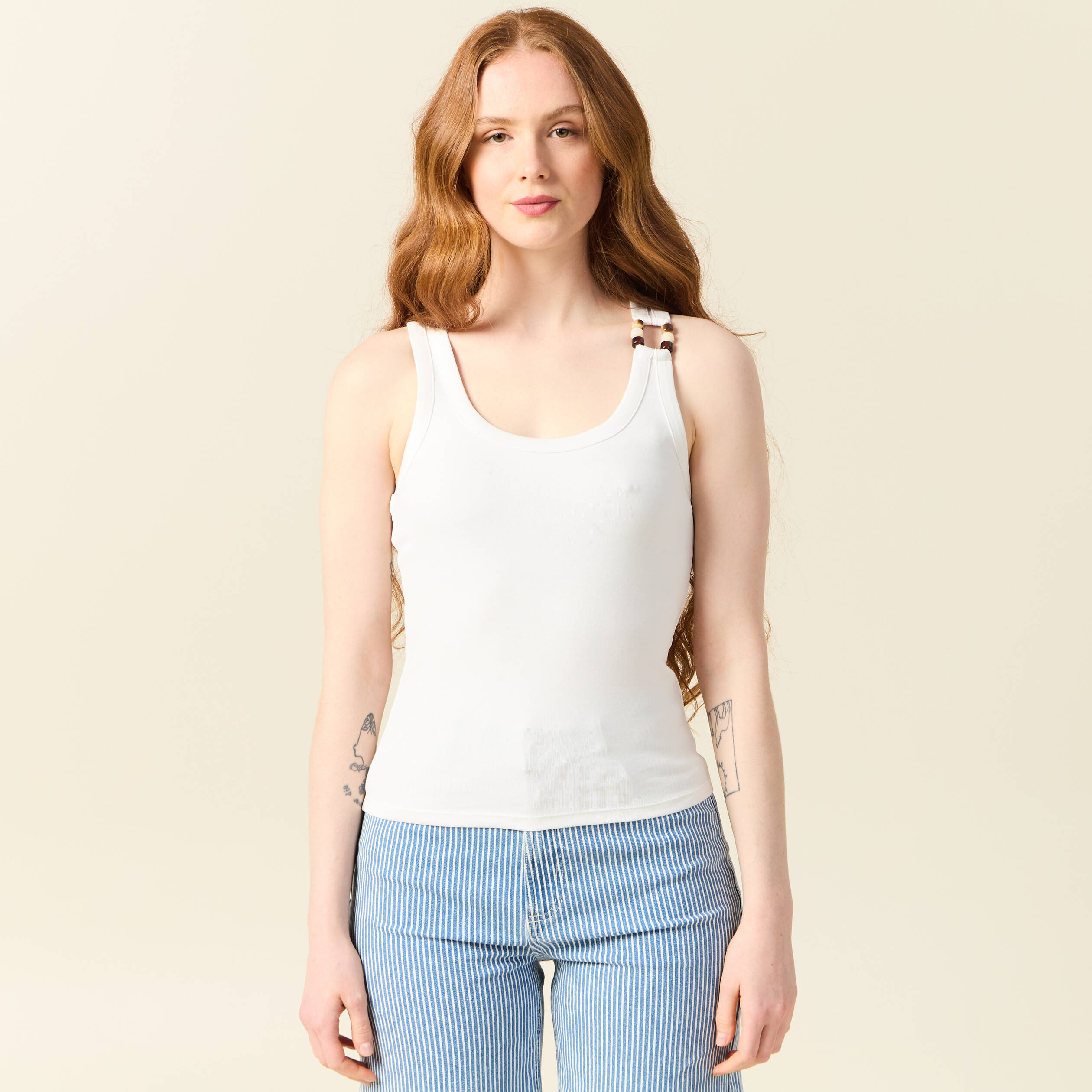 debardeur sans manches ecru femme Débardeur sans manches ecru femme