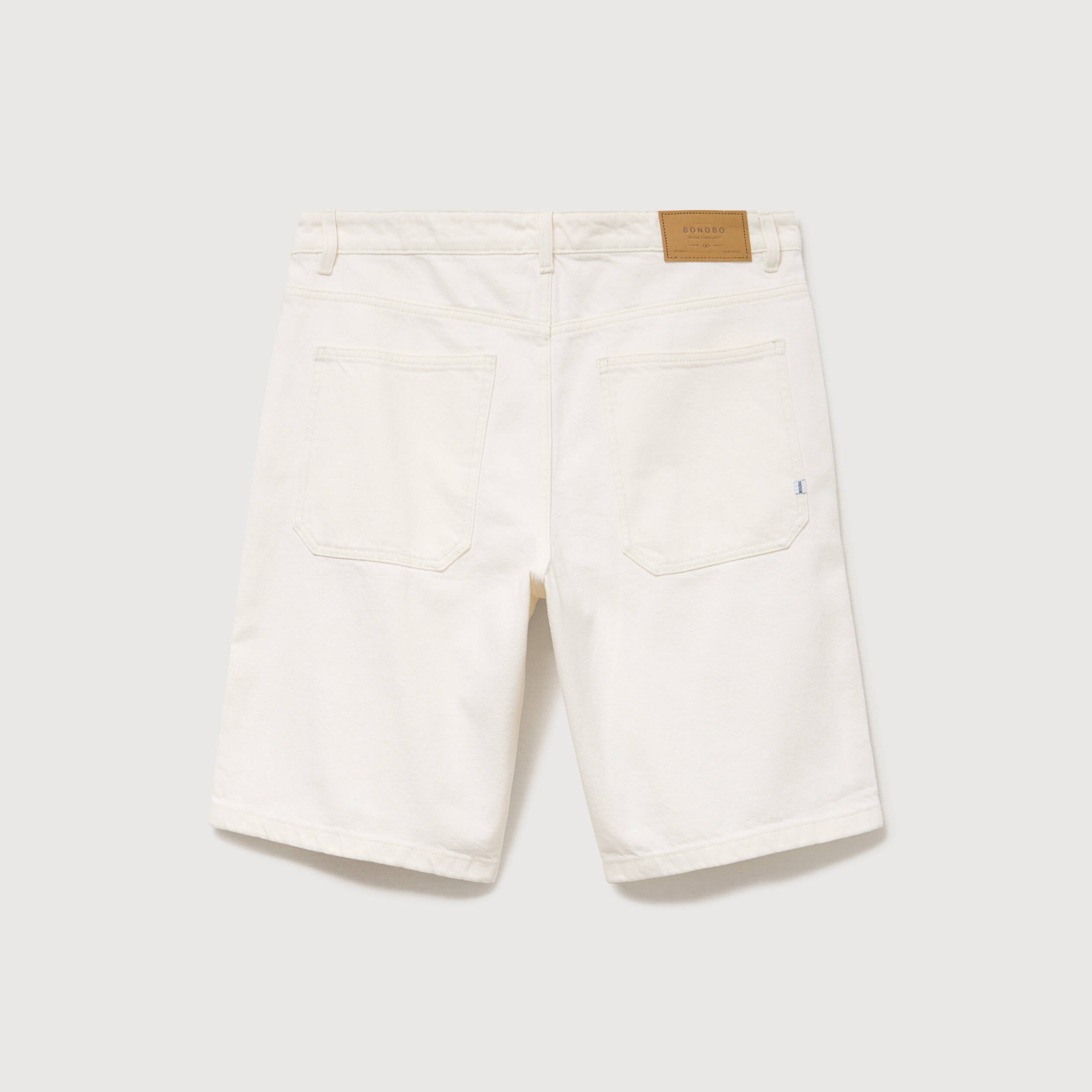 Bermuda en jean coton denim blanc homme