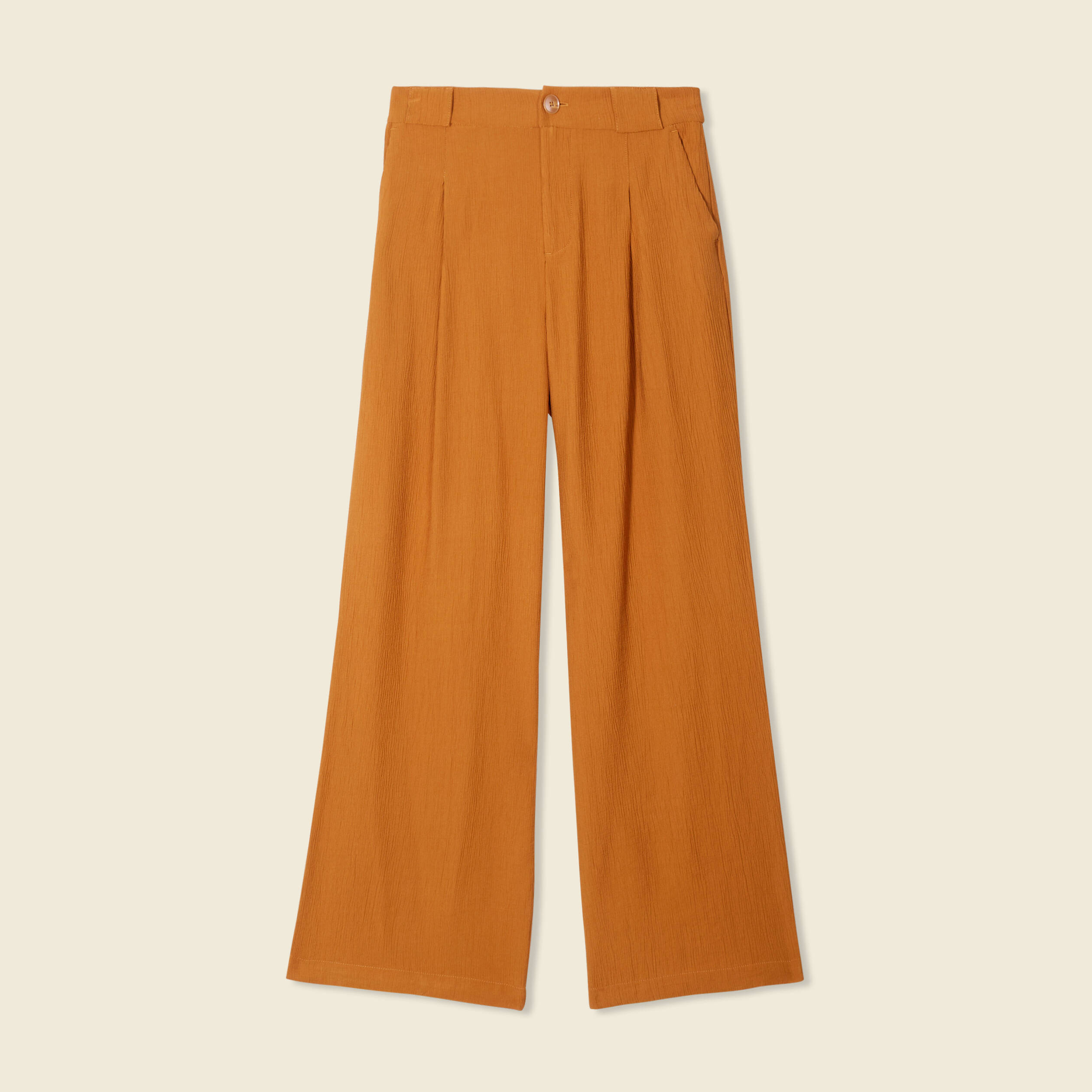 pantalon large fluide marron femme Pantalon large fluide marron femme