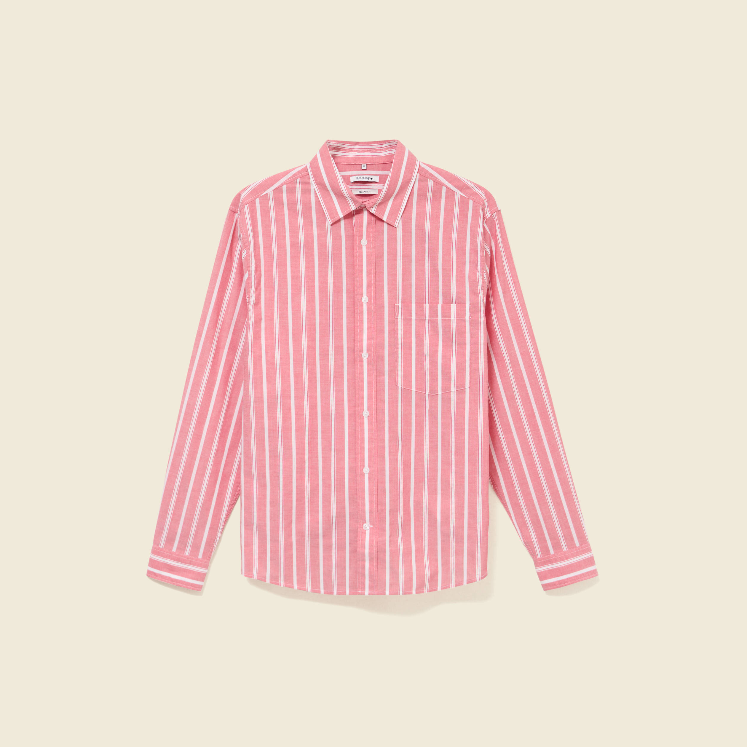 Chemise boyfriend en coton rouge corail homme