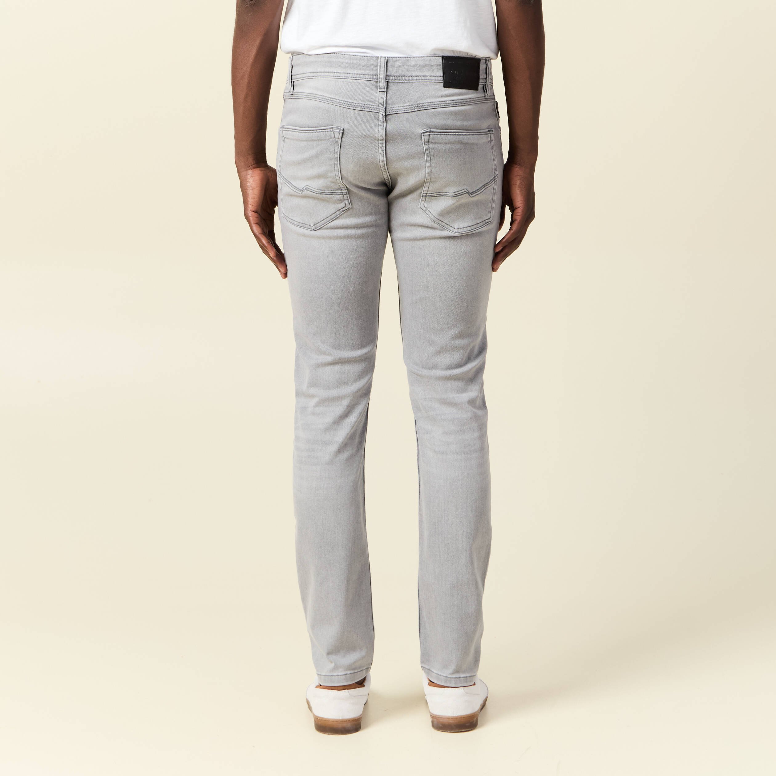 Jeans slim 5 poches denim snow gris homme