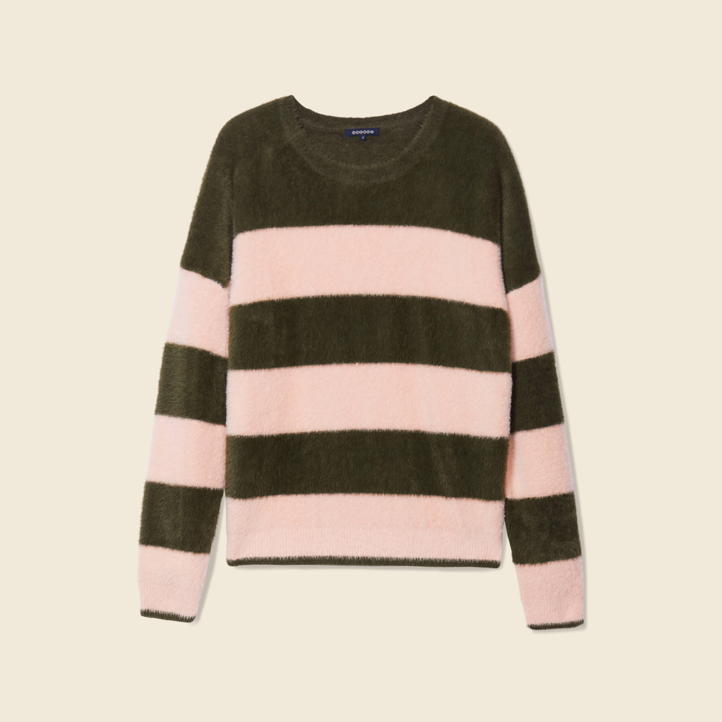 Pull manches longues vert kaki femme
