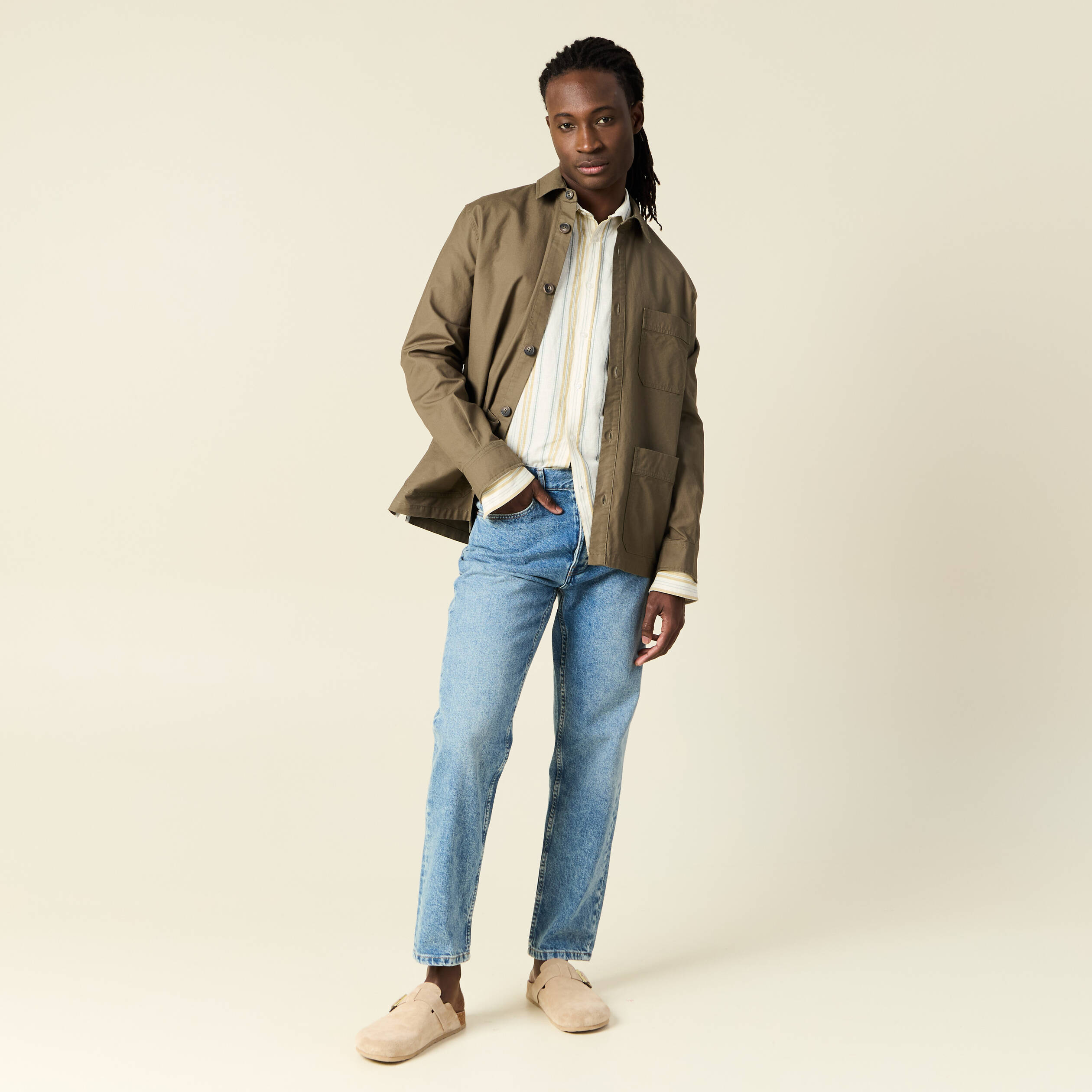 surchemise manches longues vert kaki homme Surchemise manches longues vert kaki homme