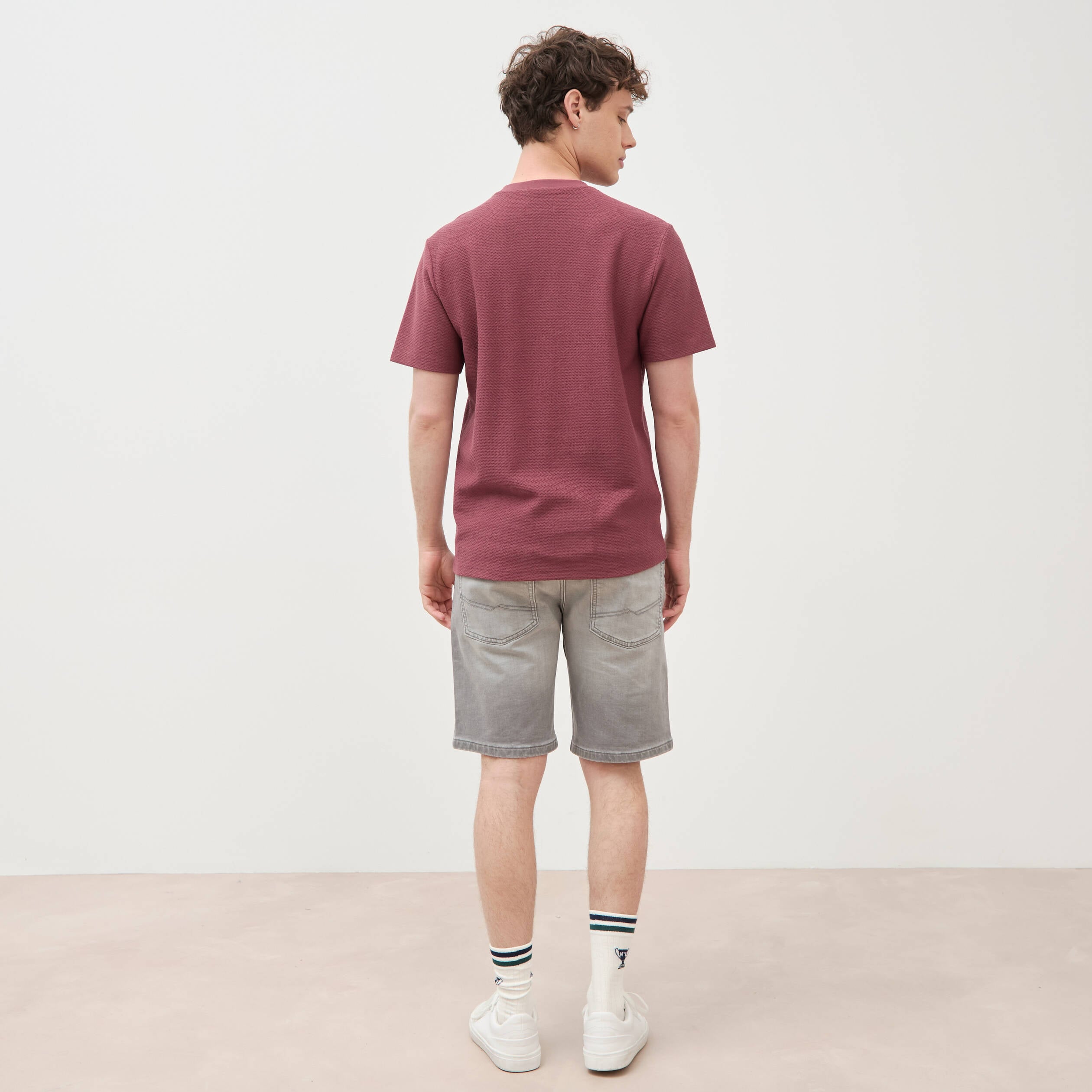 T-shirt manches courtes vieux rose homme