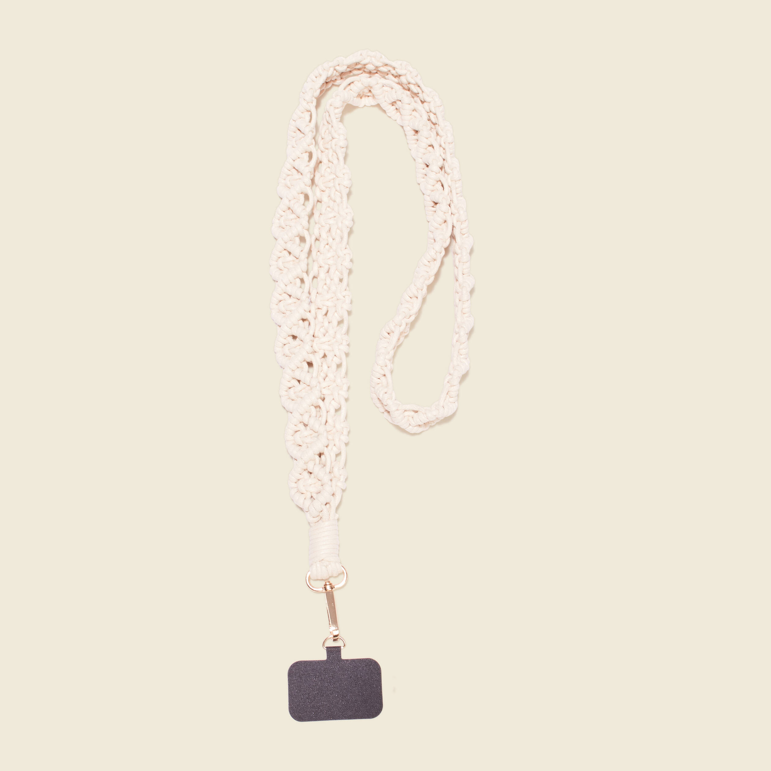 dragonne de telephone macrame creme femme Dragonne de téléphone macramé creme femme