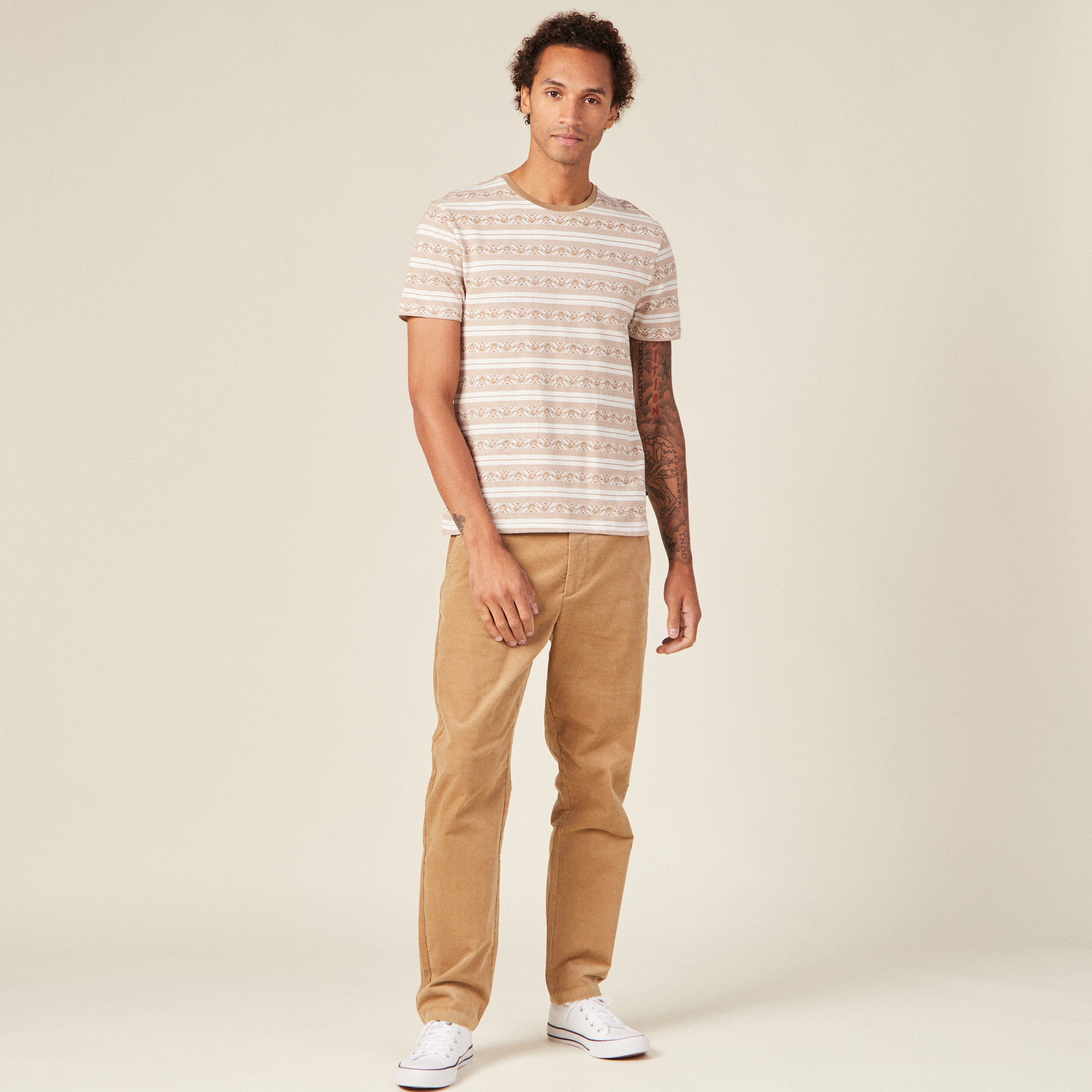 t shirt manches courtes beige homme T-shirt manches courtes beige homme