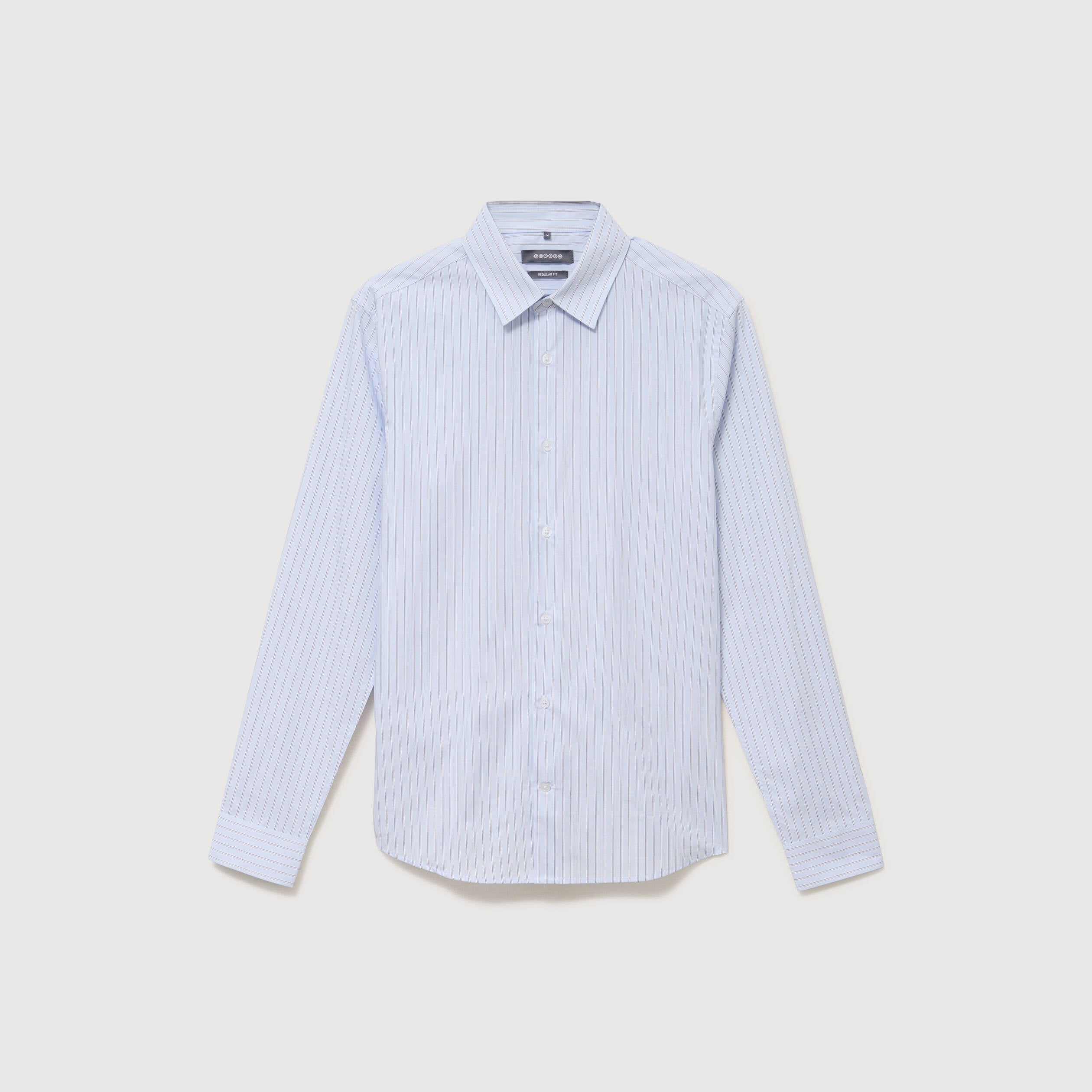 Chemise col am&eacute;ricain manches longues bleu ciel homme