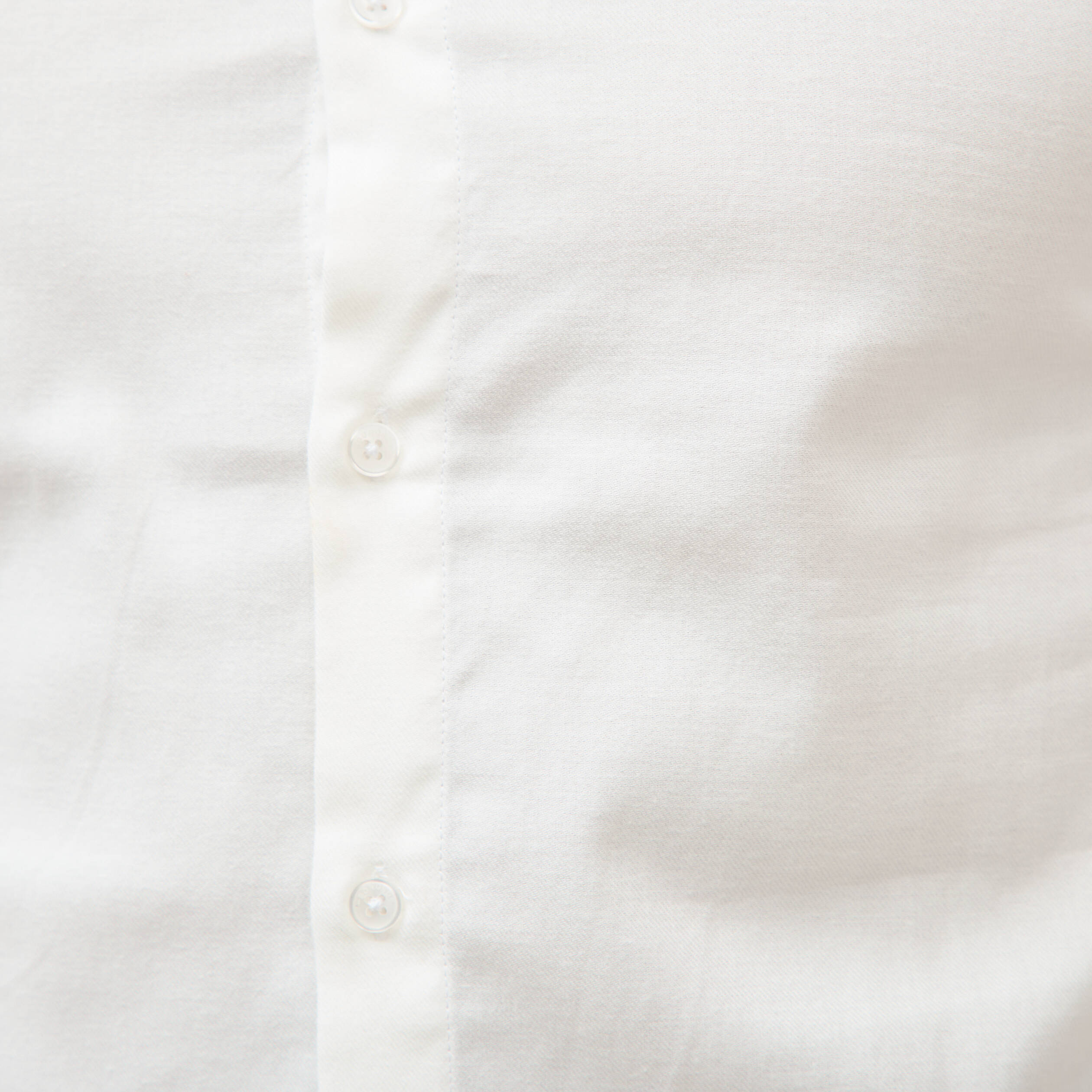 Chemise droite en coton manches longues ecru homme