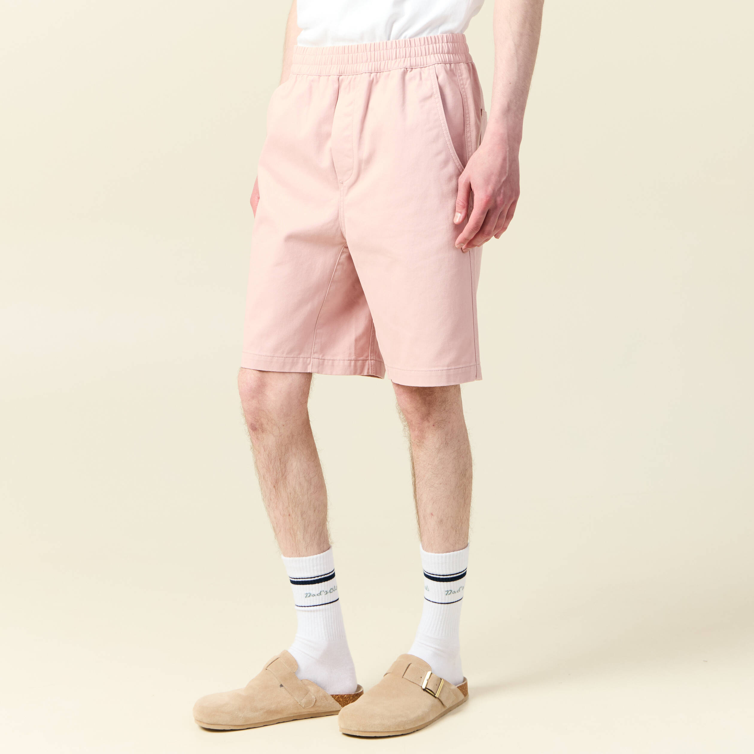Bermuda droit rose pastel homme