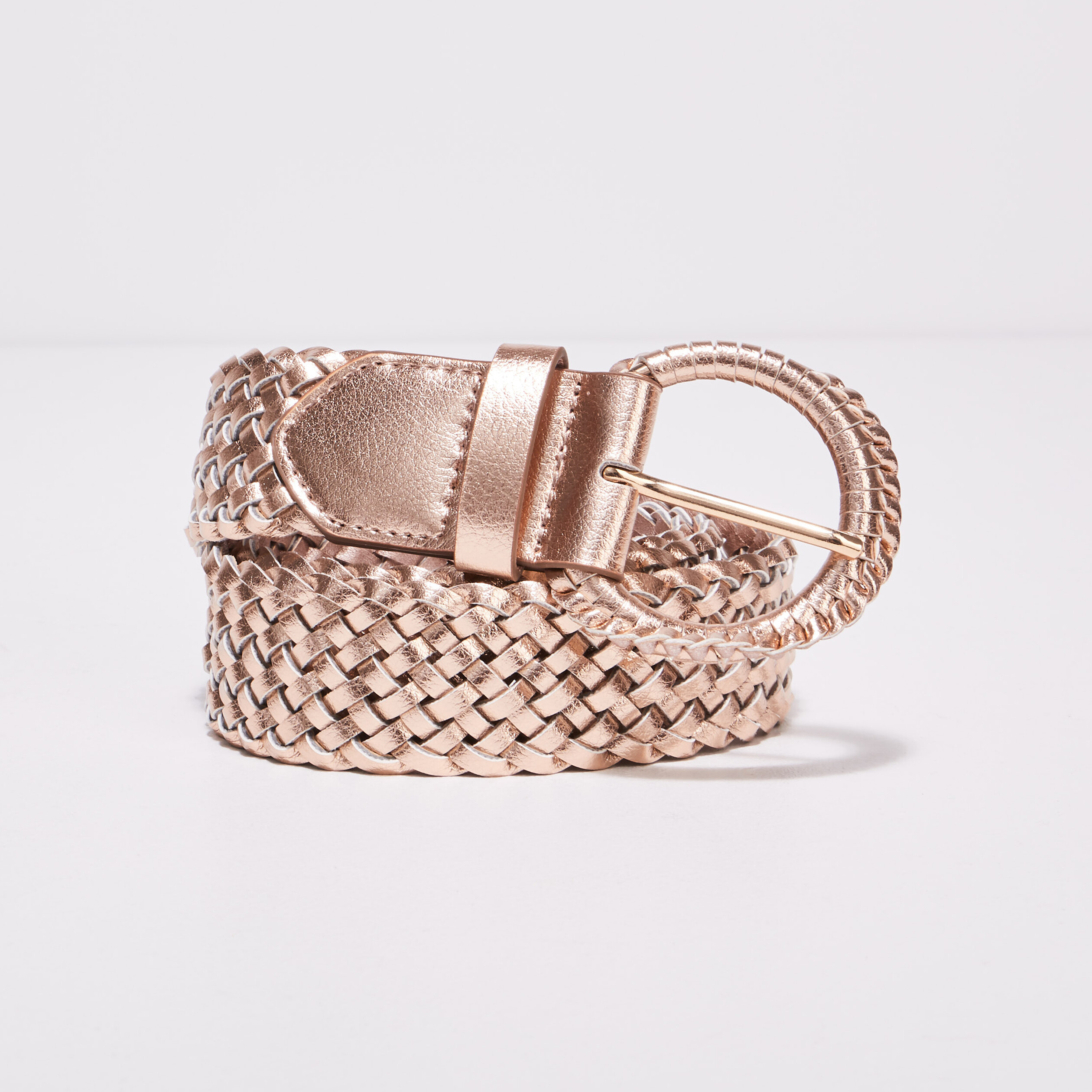 ceinture tressee metallisee rouge clair femme Ceinture tressée métallisée rouge clair femme