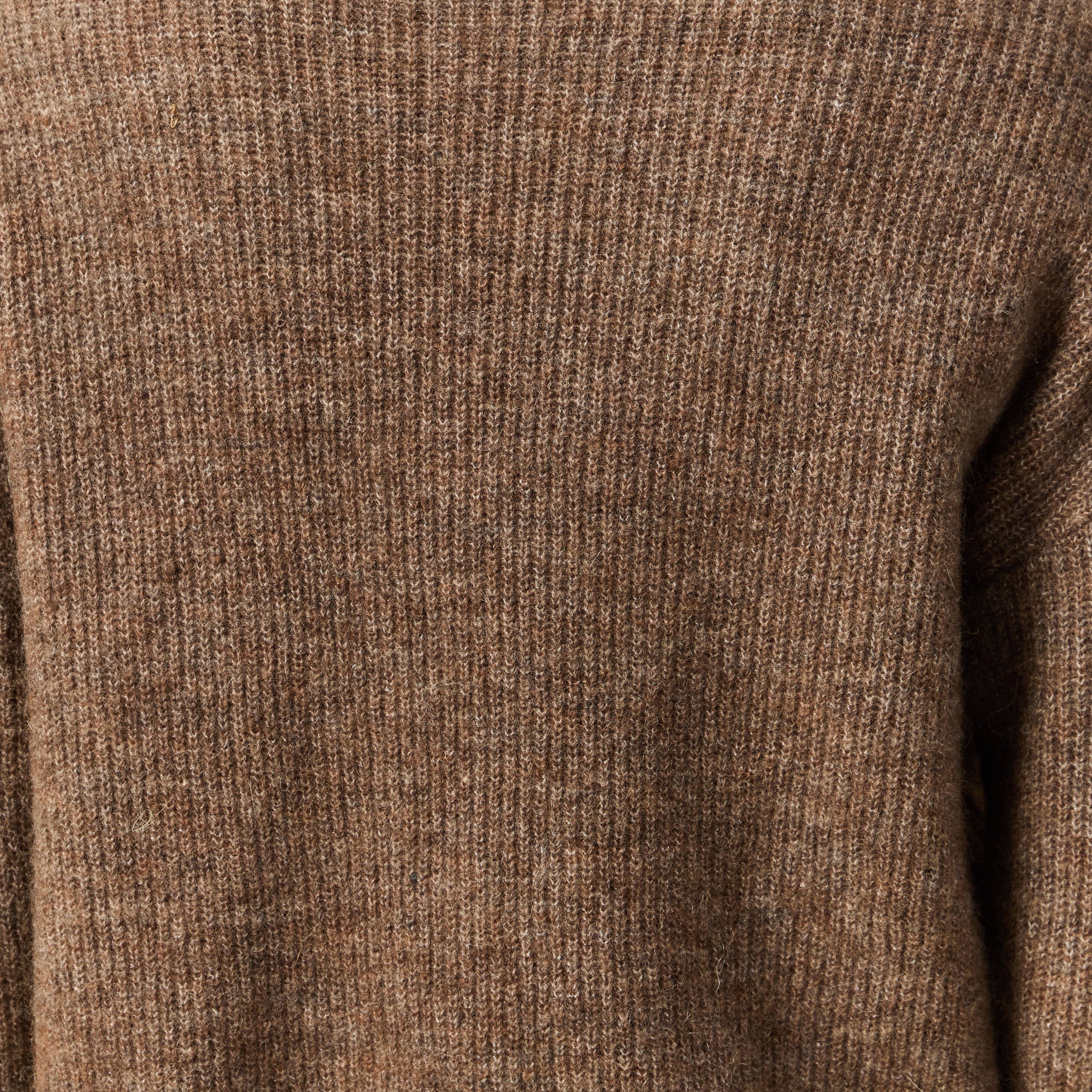 Gilet col V manches longues n&oelig;uds marron femme