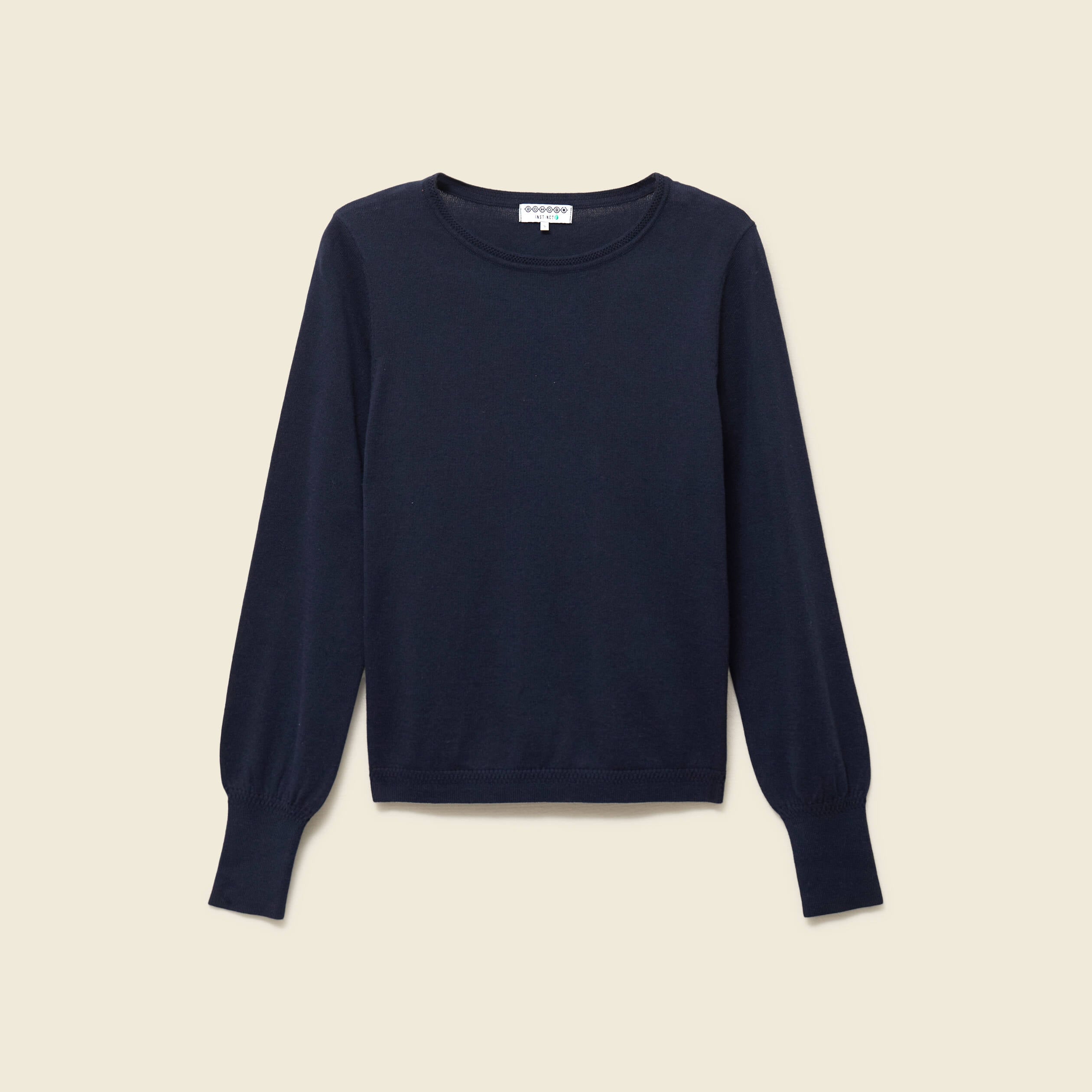 Pull manches longues bleu marine femme