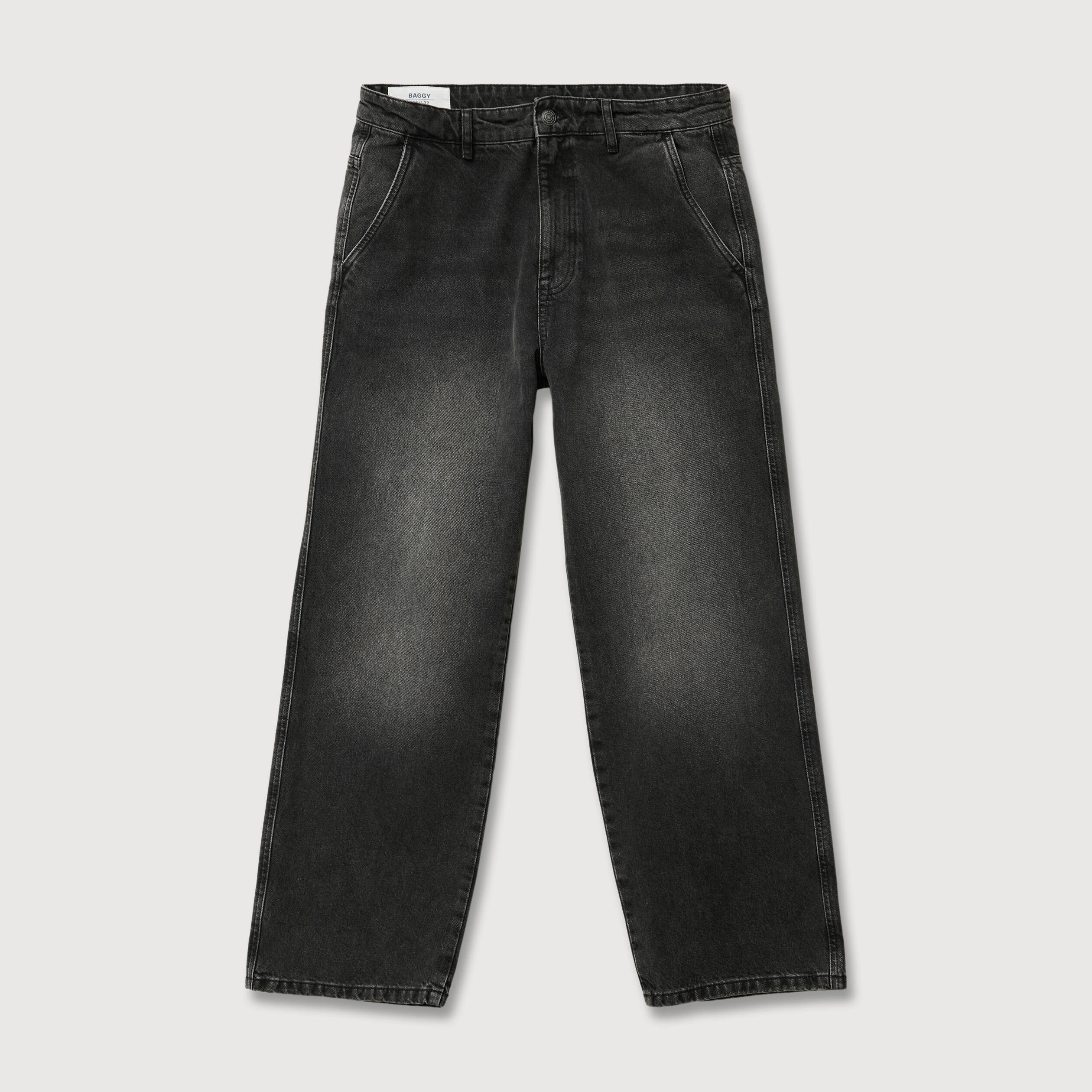 Jeans loose longueur 32 en coton denim noir homme