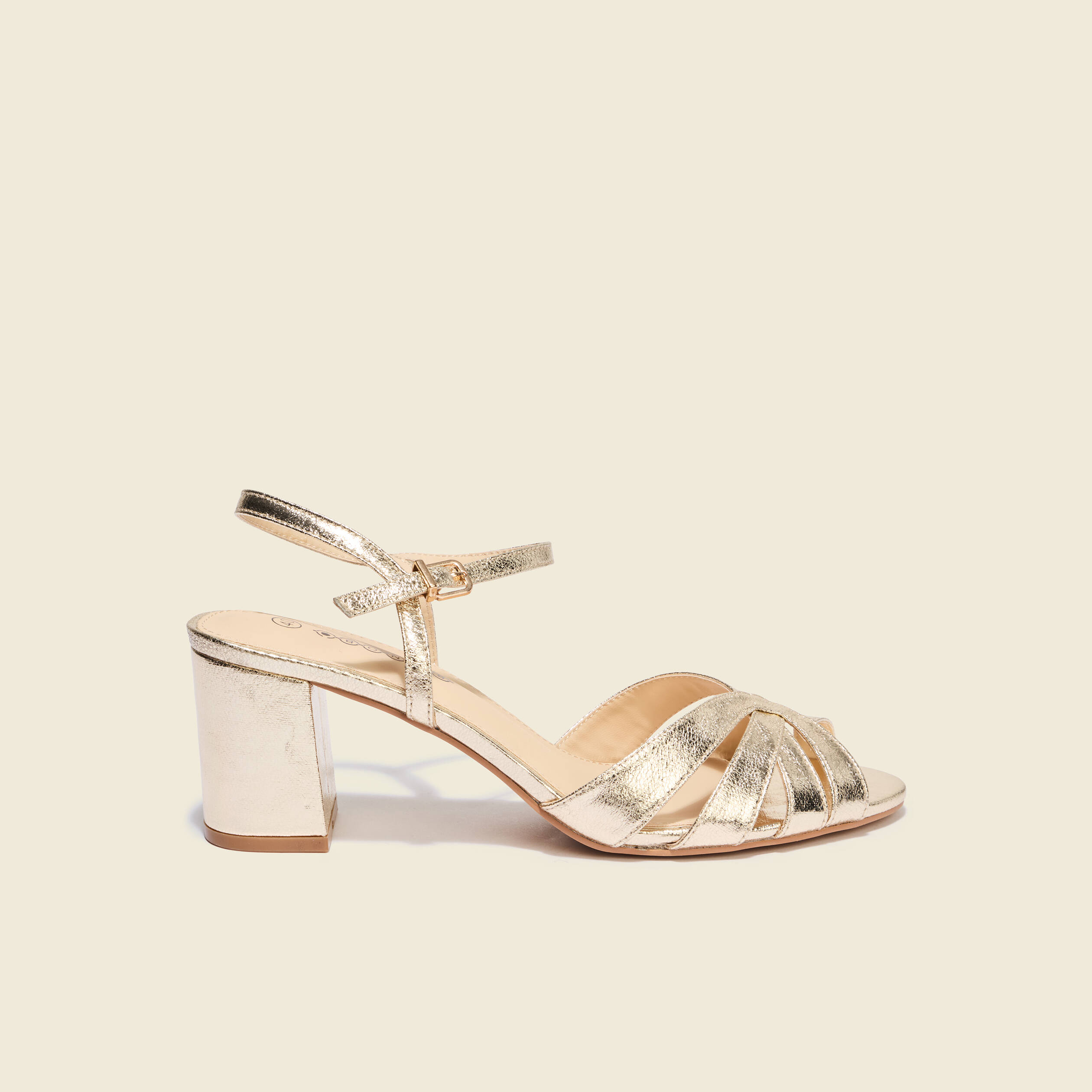 Sandales &agrave; talons couleur or femme
