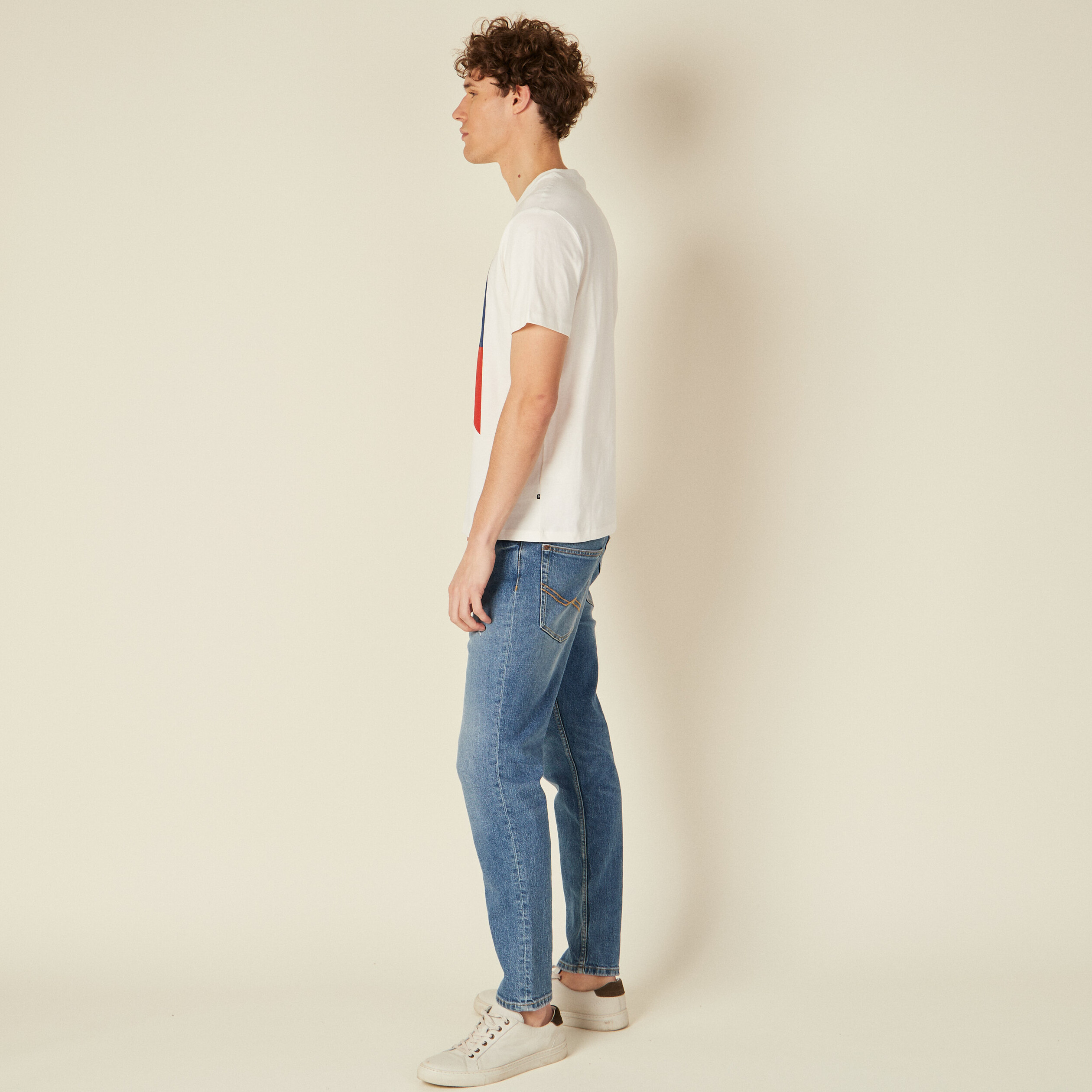 T-shirt manches courtes ecru homme