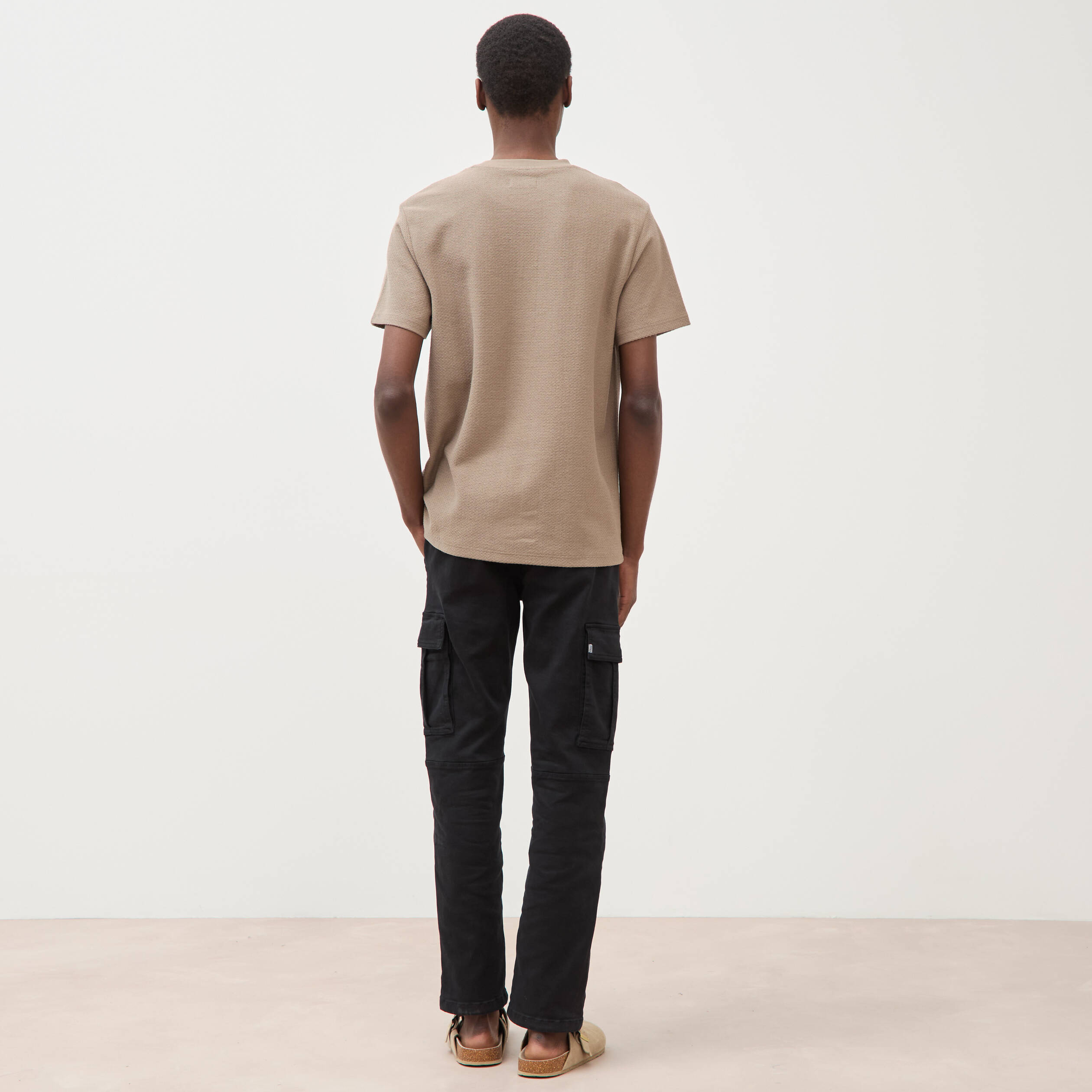 T-shirt manches courtes taupe homme