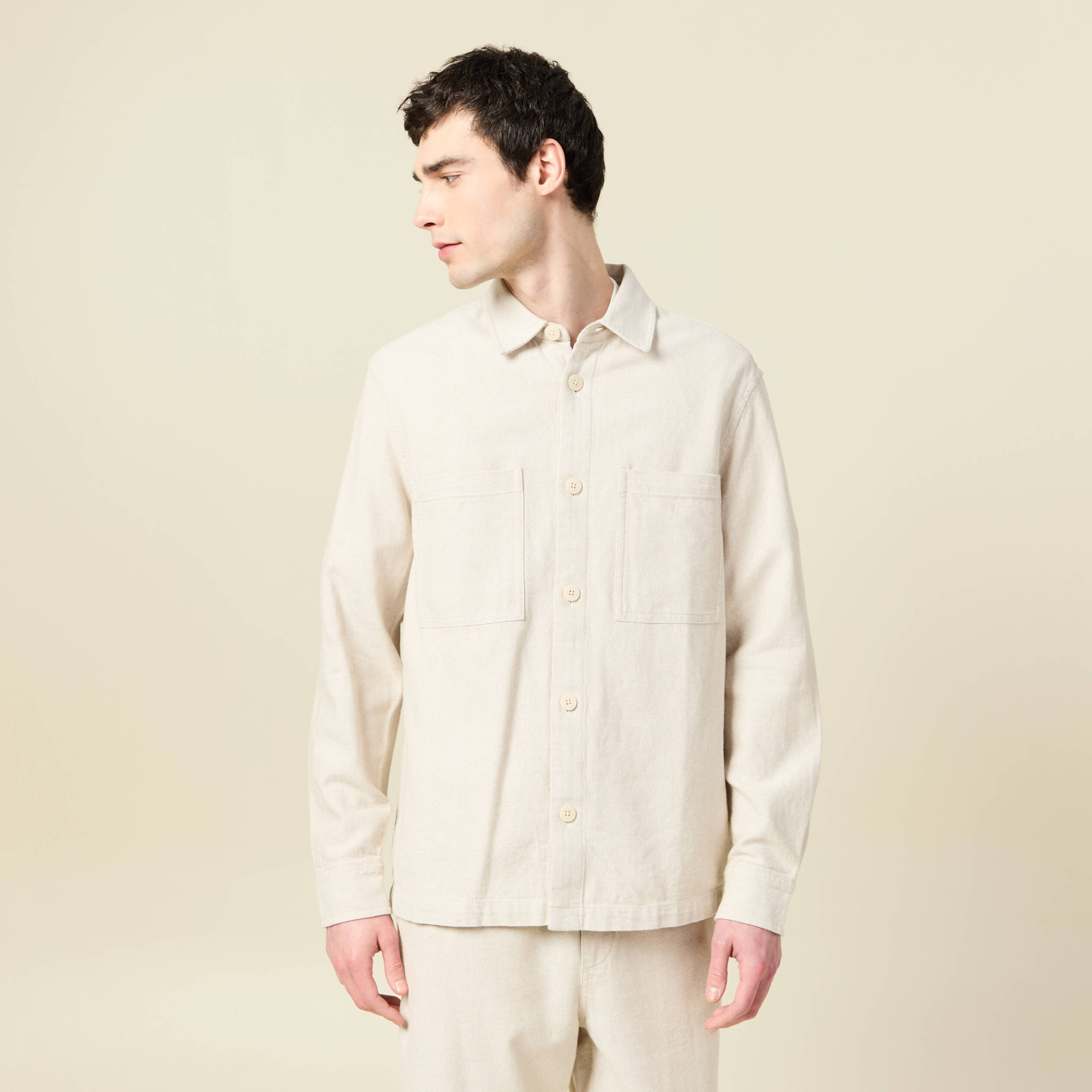 Surchemise manches longues ecru homme