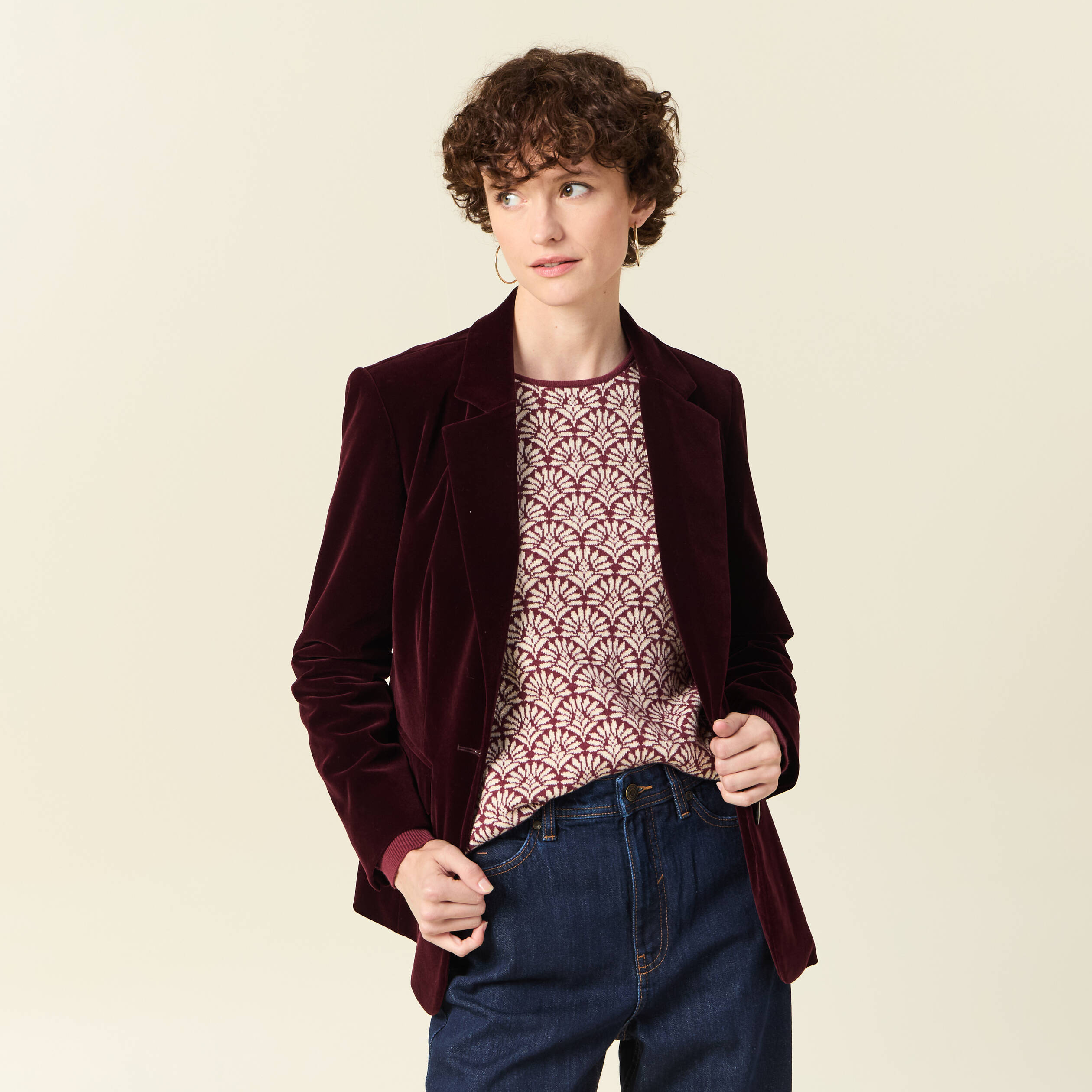veste blazer velours bordeaux femme Veste blazer velours bordeaux femme