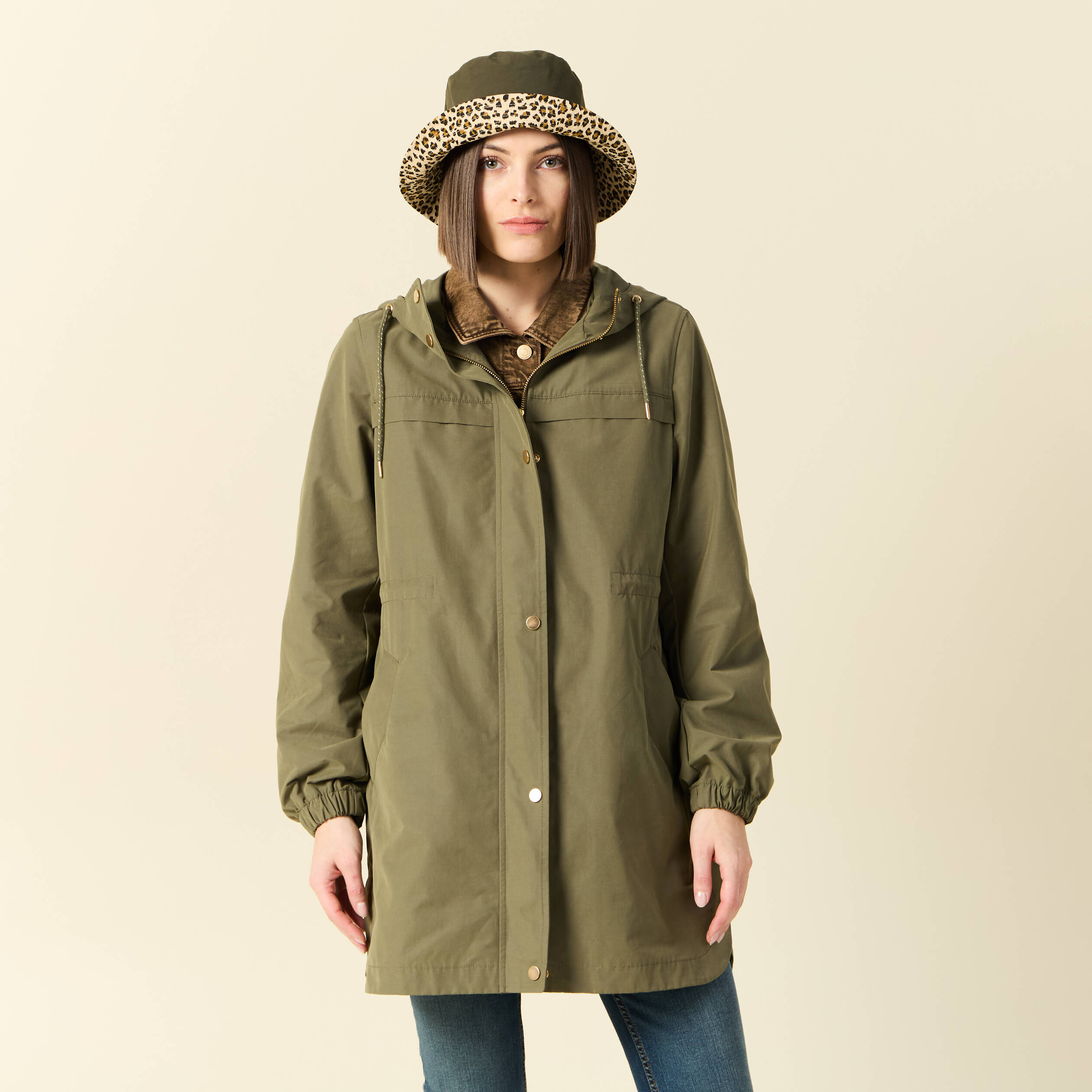 parka longue a capuche vert kaki femme Parka longue à capuche vert kaki femme