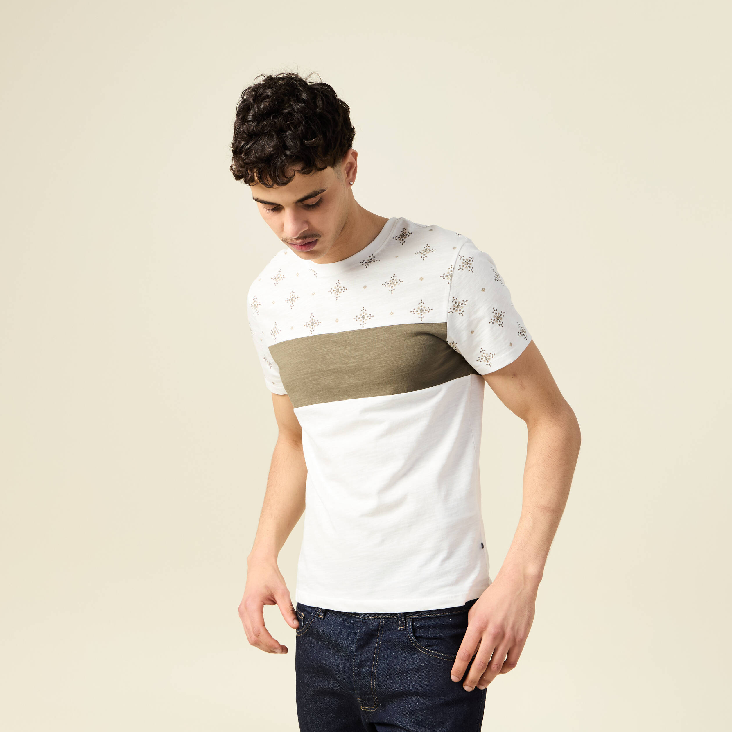 t shirt manches courtes vert kaki homme T-shirt manches courtes vert kaki homme