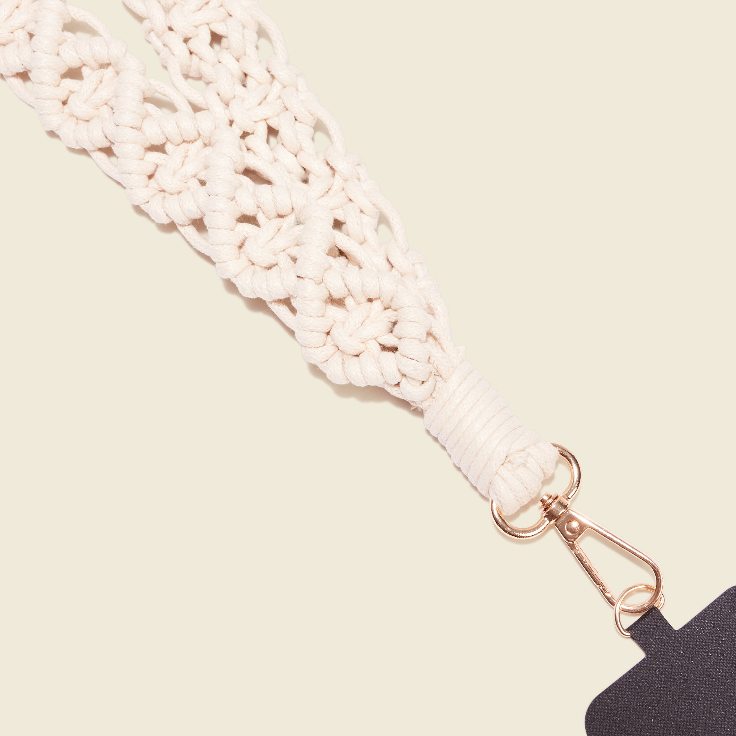 dragonne de telephone macrame creme femme Dragonne de téléphone macramé creme femme