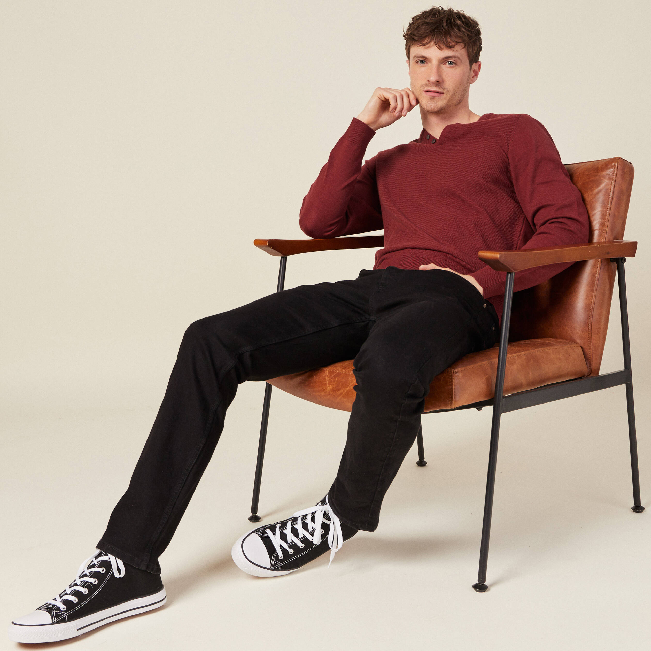 pull manches longues bordeaux homme Pull manches longues bordeaux homme