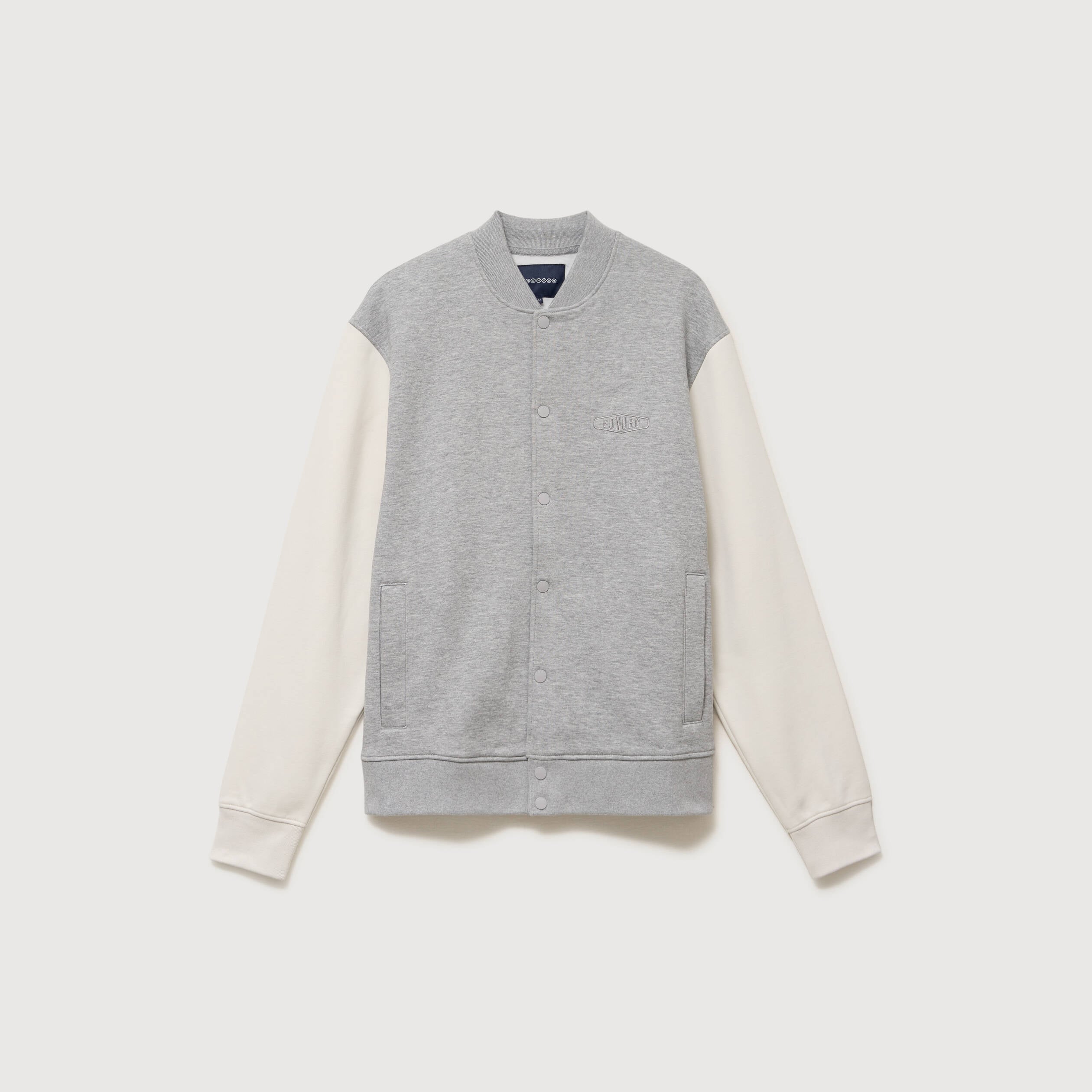 Sweat manches longues brod&eacute; gris clair homme