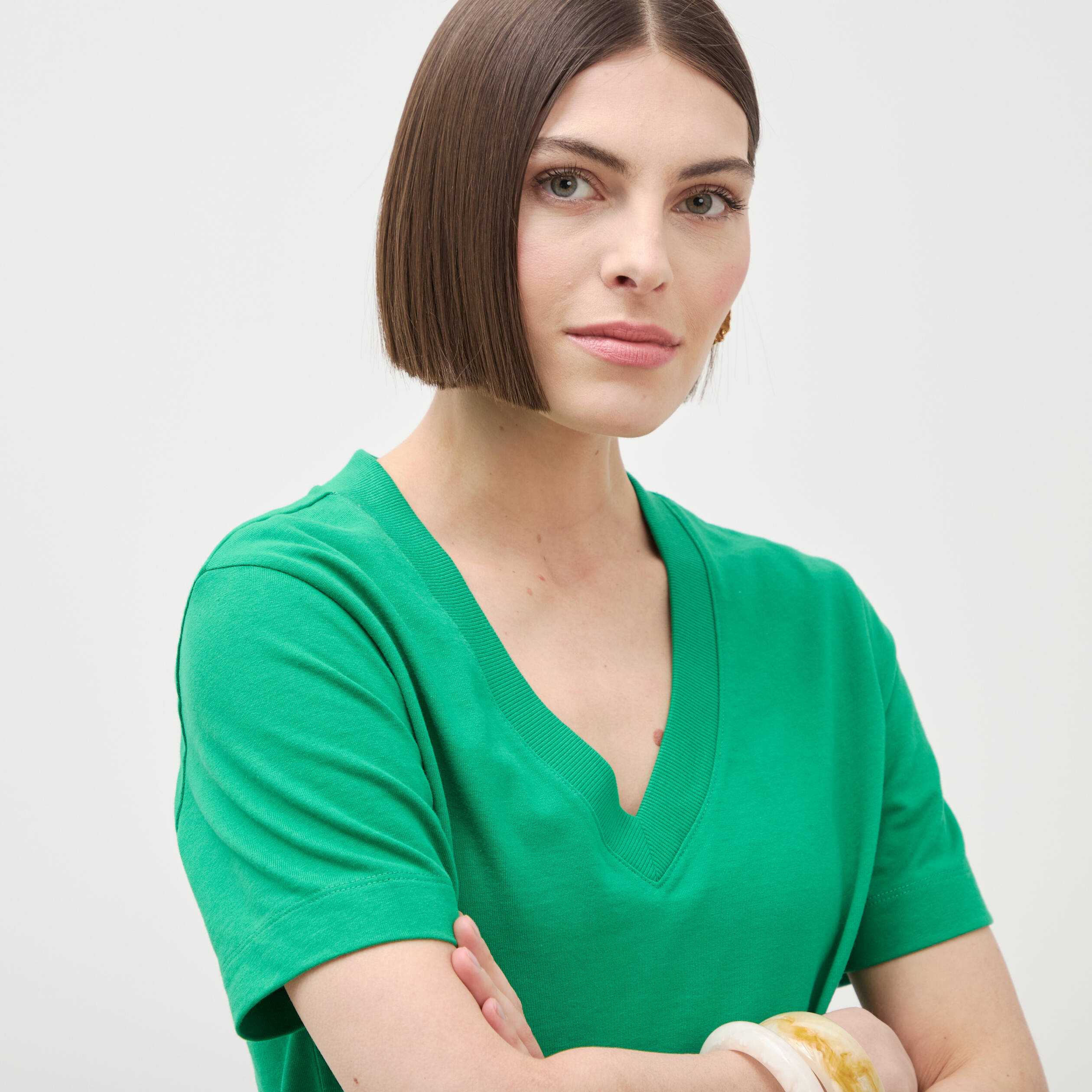 T-shirt manches courtes vert femme